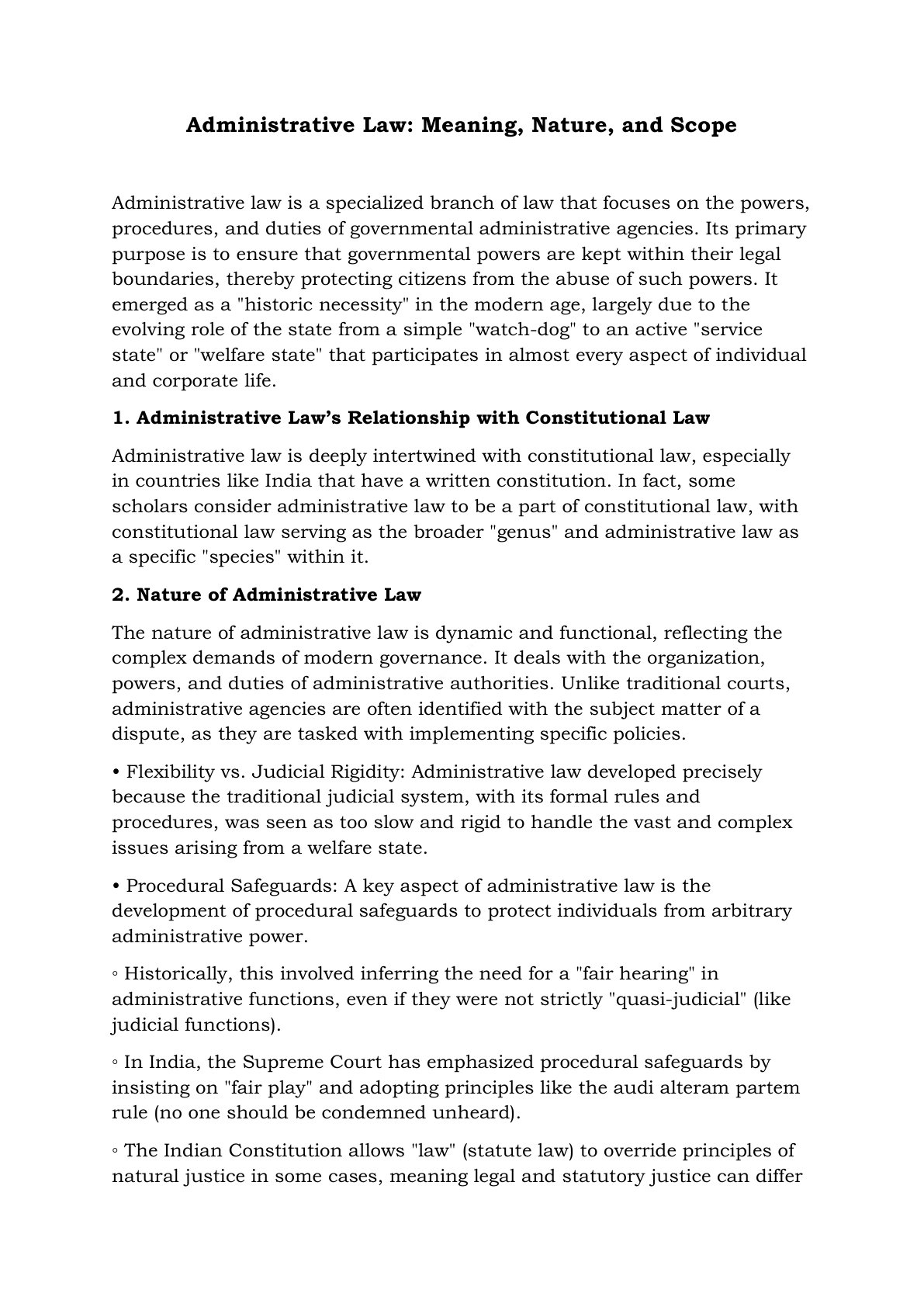 Preview of Administrative Law Introduction Notes