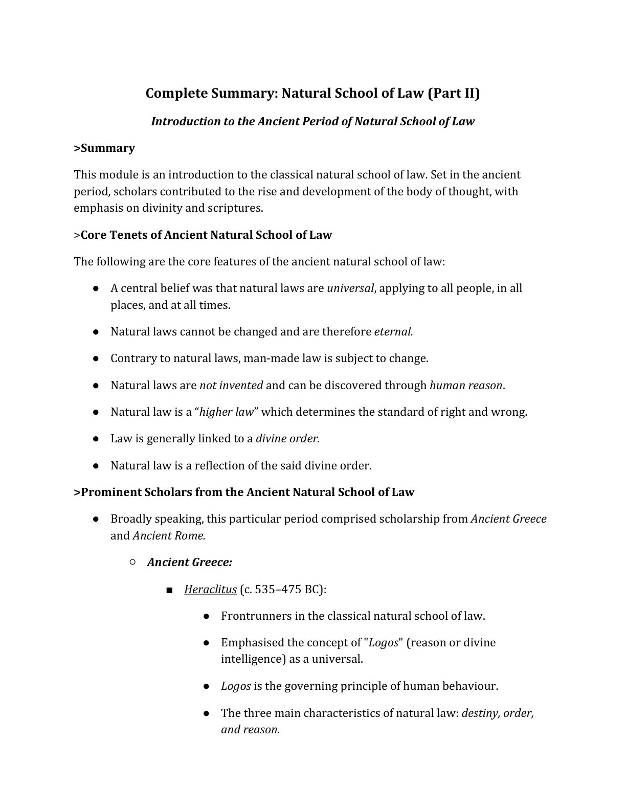 Preview of Ancient School Of Law Notes