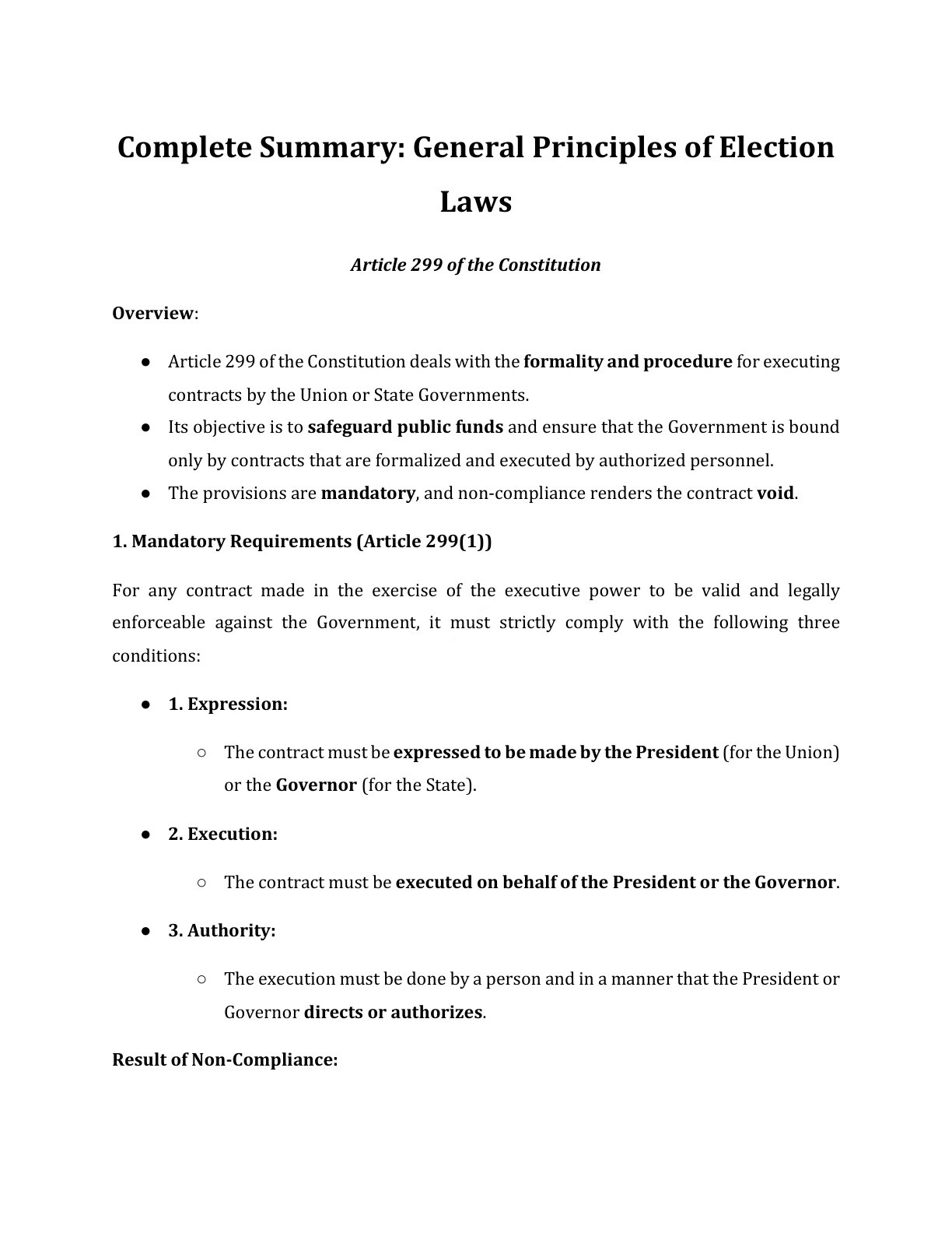 Preview of Article 299 Of The Constitution Notes