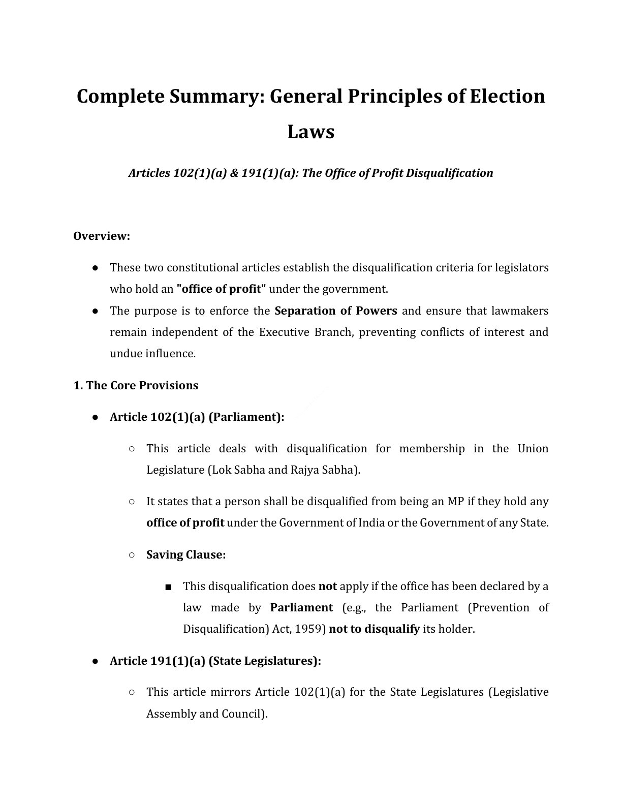 Preview of Articles 102(1)(A)  191(1)(A) Notes