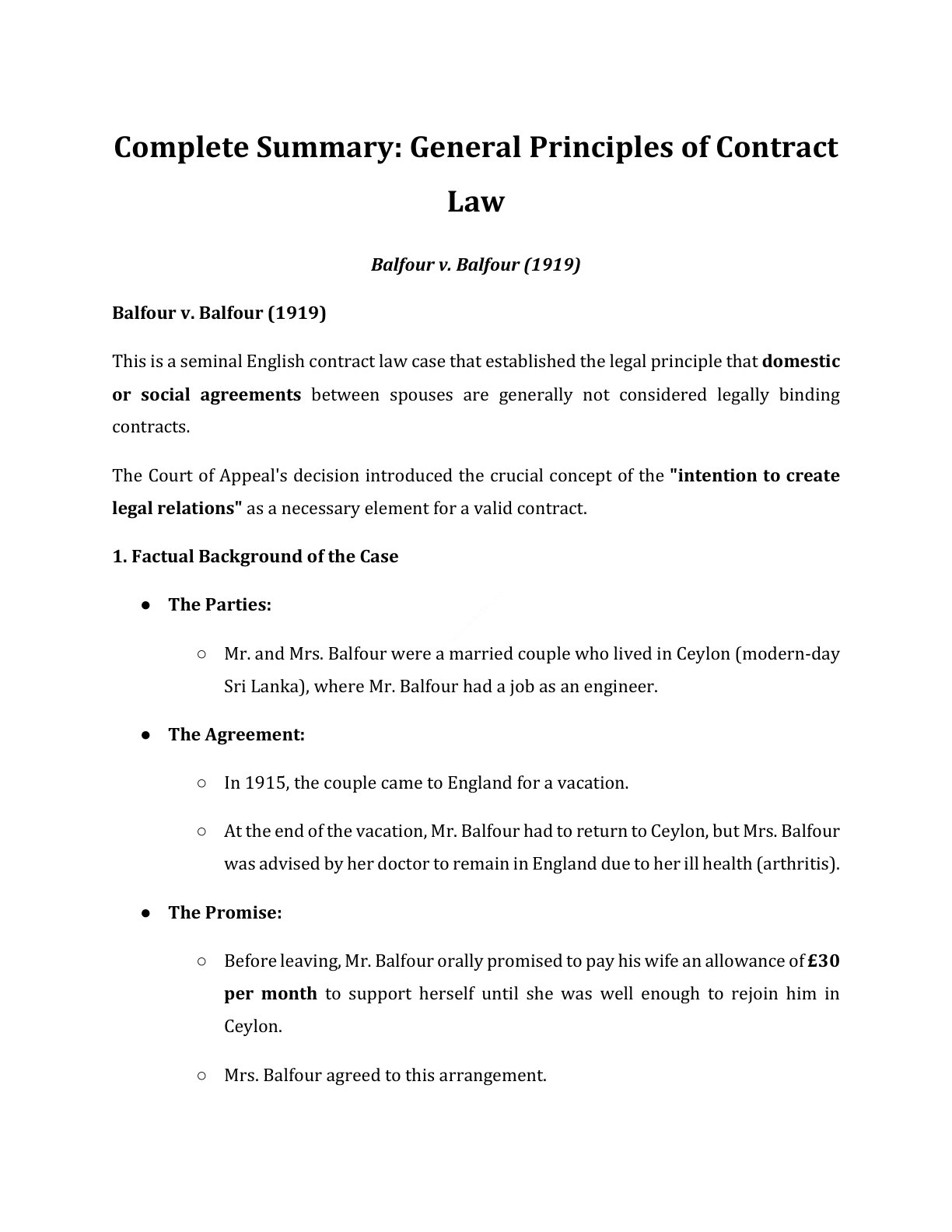 Preview of Balfour V. Balfour Notes