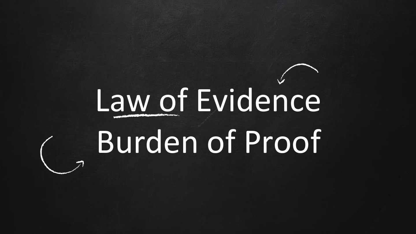 Preview of Burden Of Proof Notes