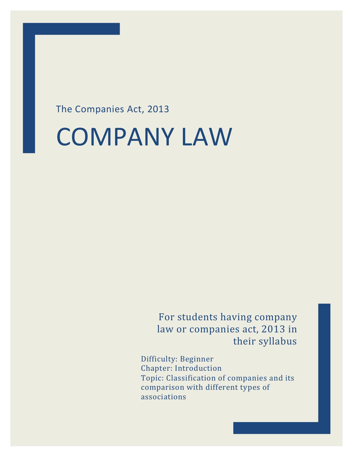 Preview of Classification Of Companies Notes