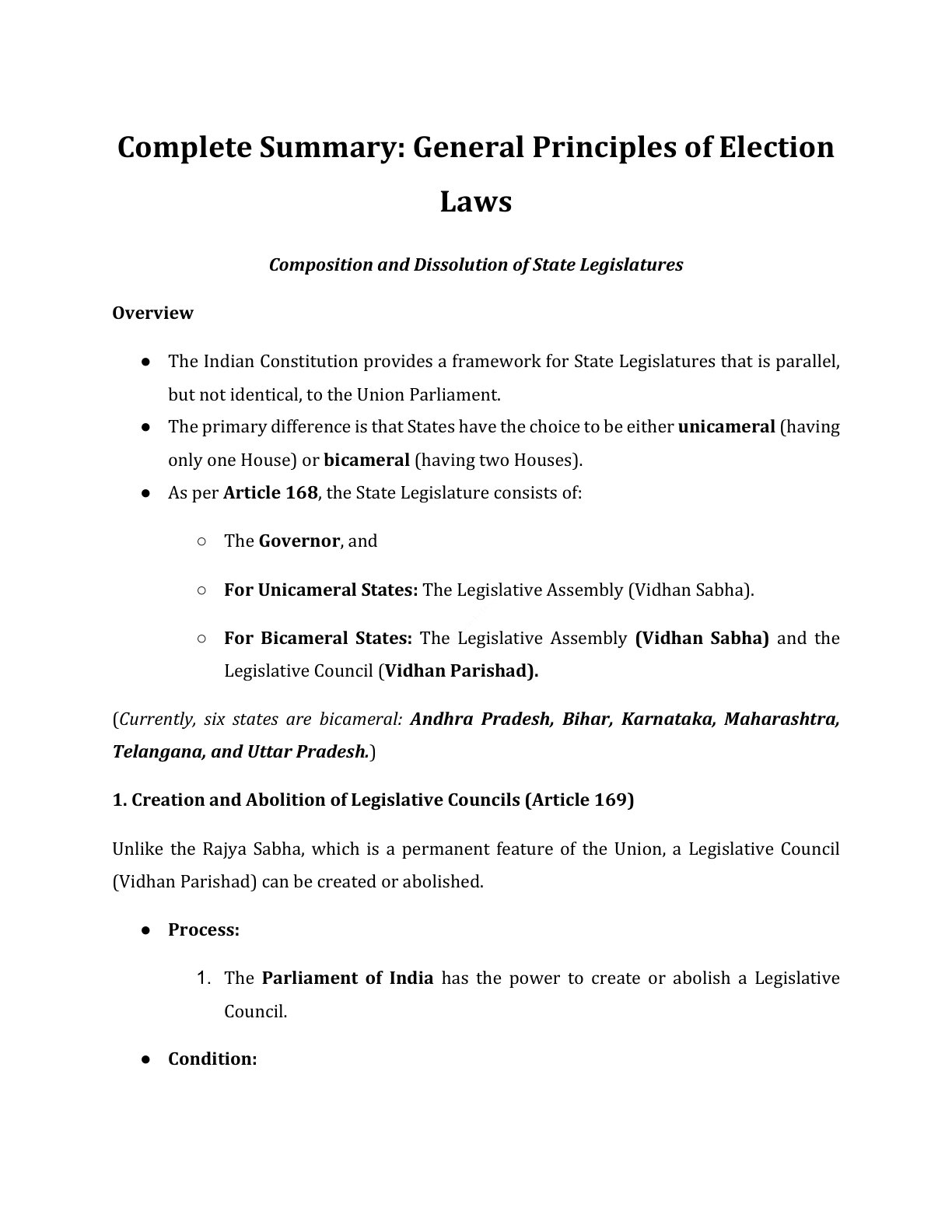 Preview of Composition And Dissolution Of State Legislatures Notes
