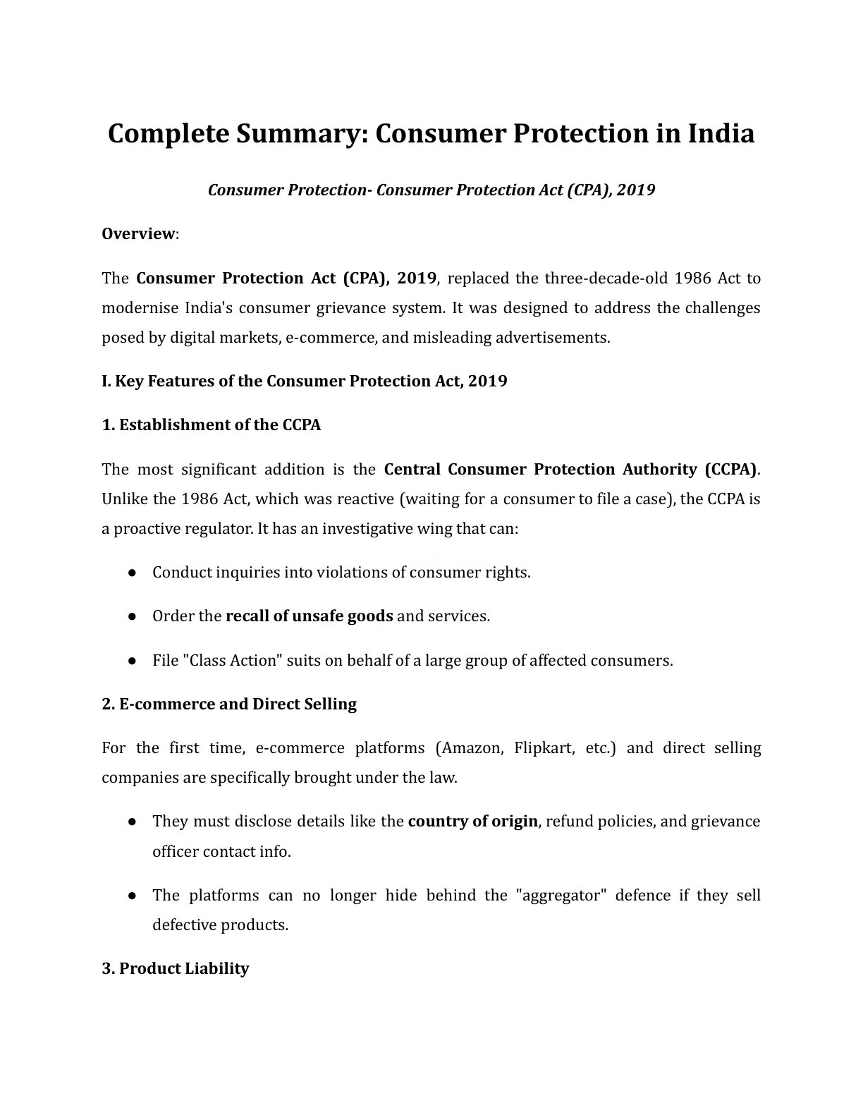 Preview of Consumer Protection - Part 3 Notes