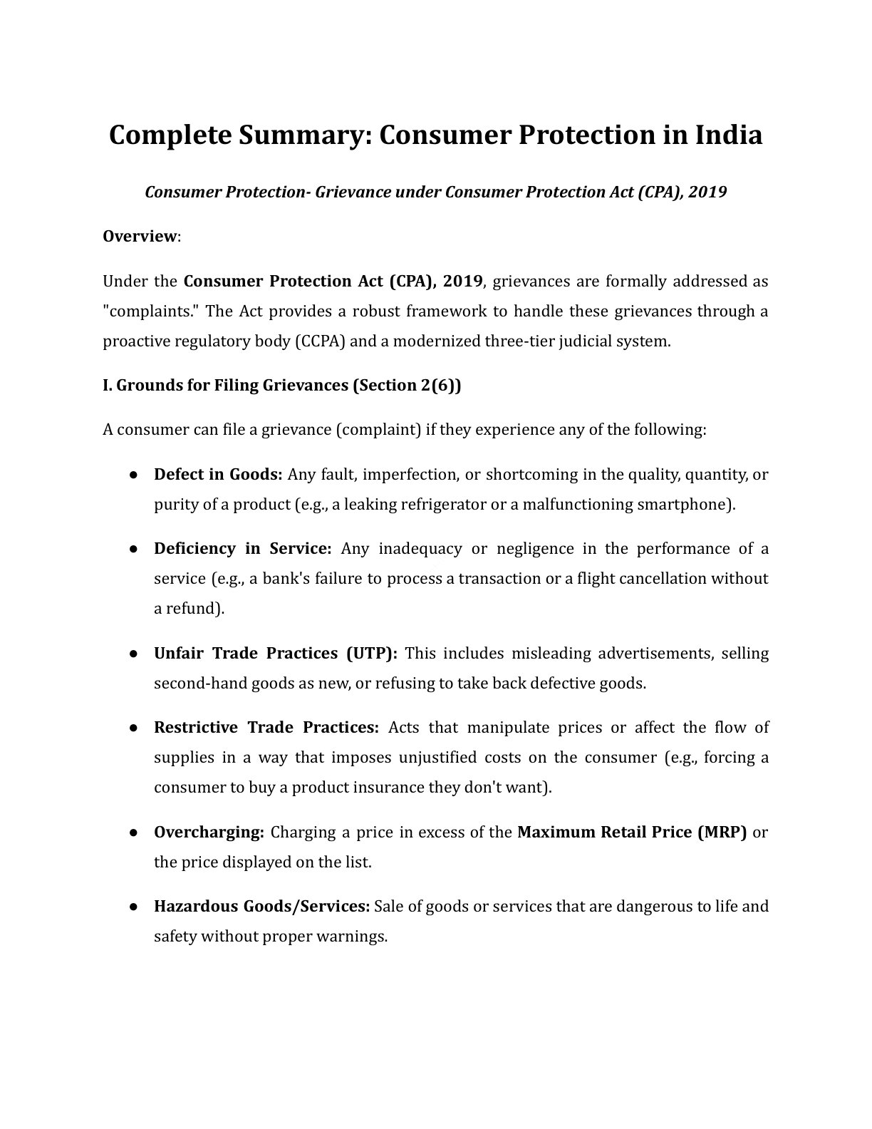 Preview of Consumer Protection - Part 4 Notes
