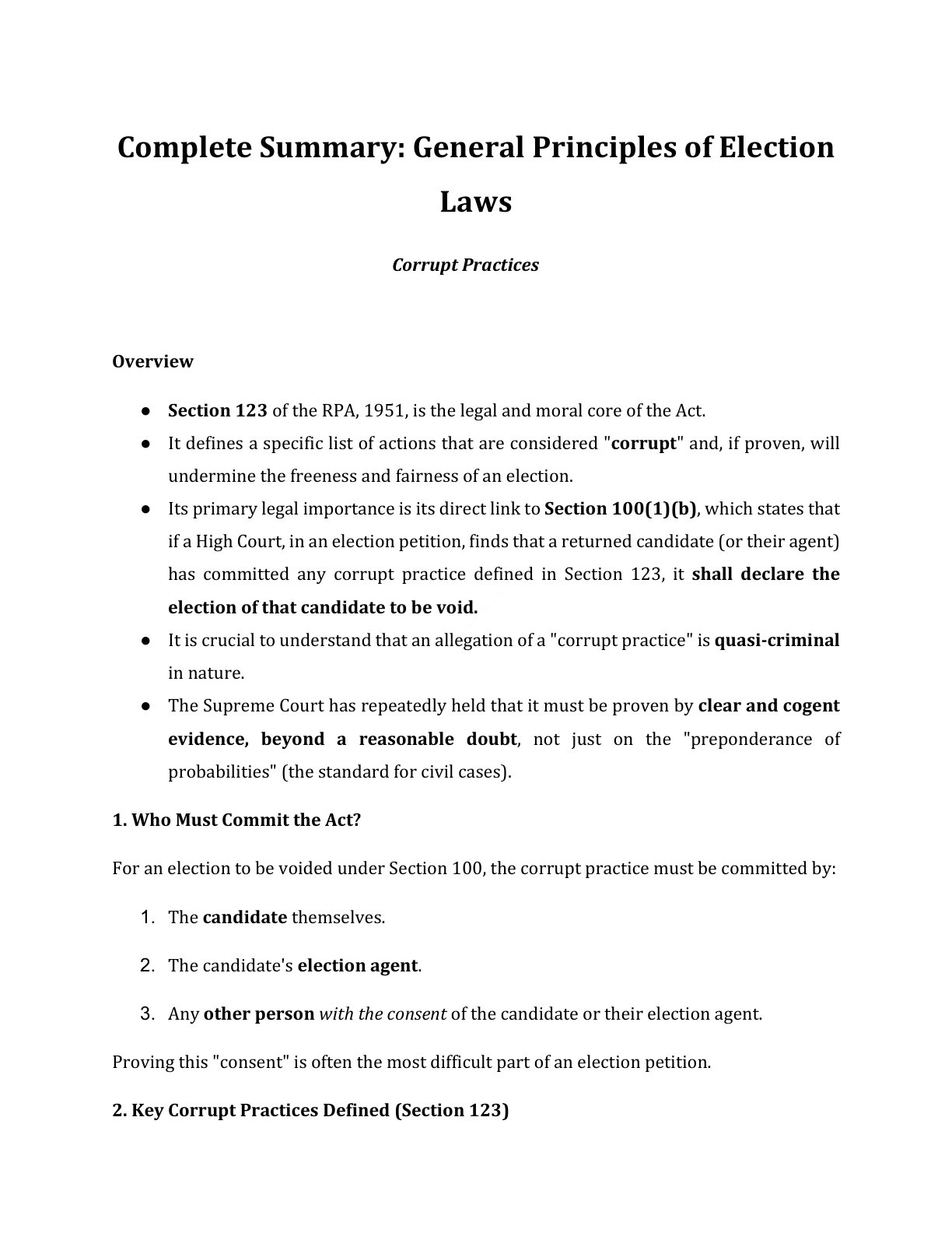 Preview of Corrupt Practices Notes