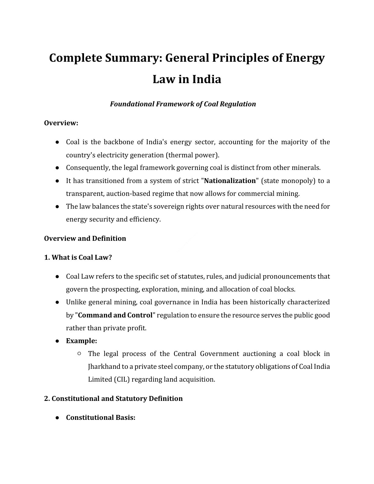 Preview of Energy Law - Foundational Framework Of Coal Regulation