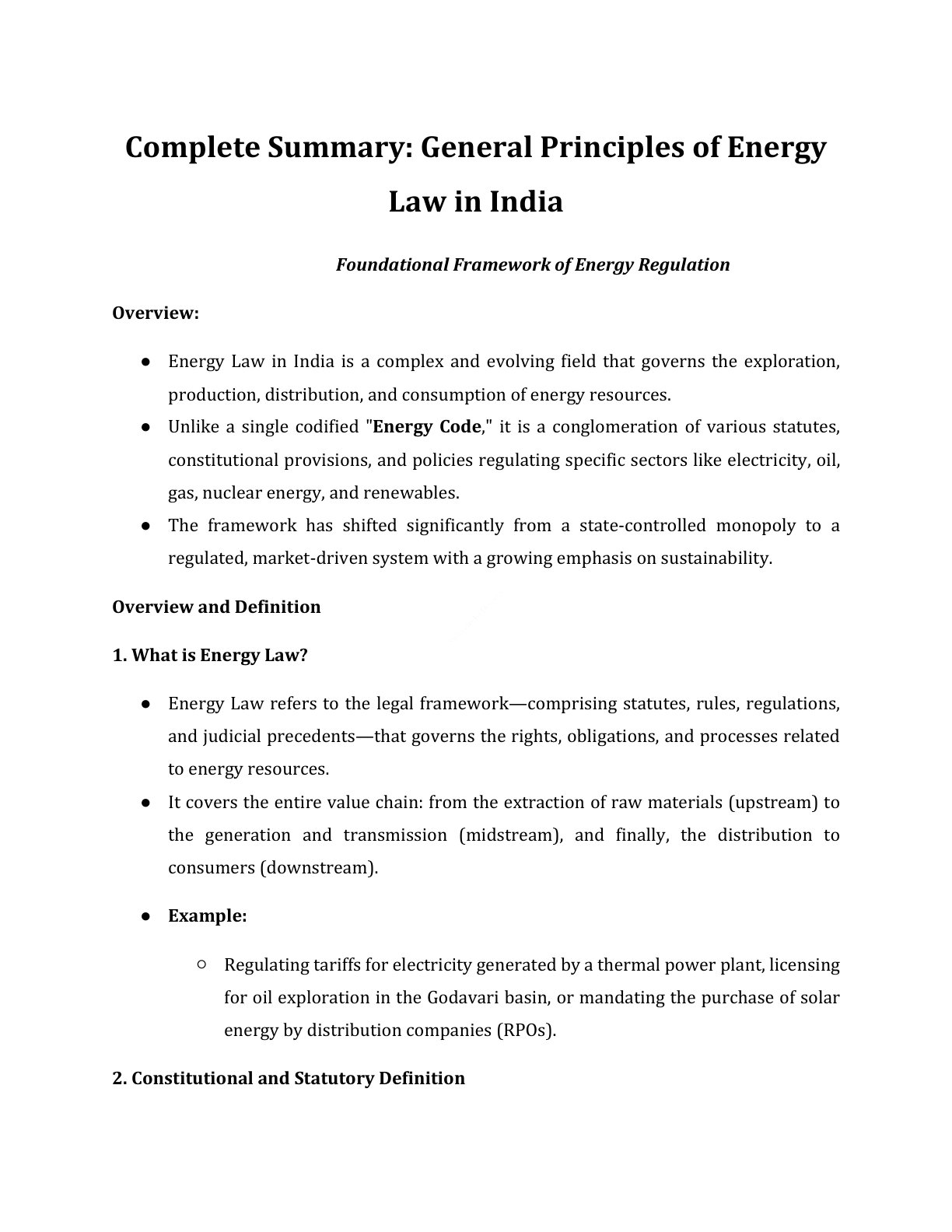 Preview of Energy Law - Foundational Framework Of Energy Regulation