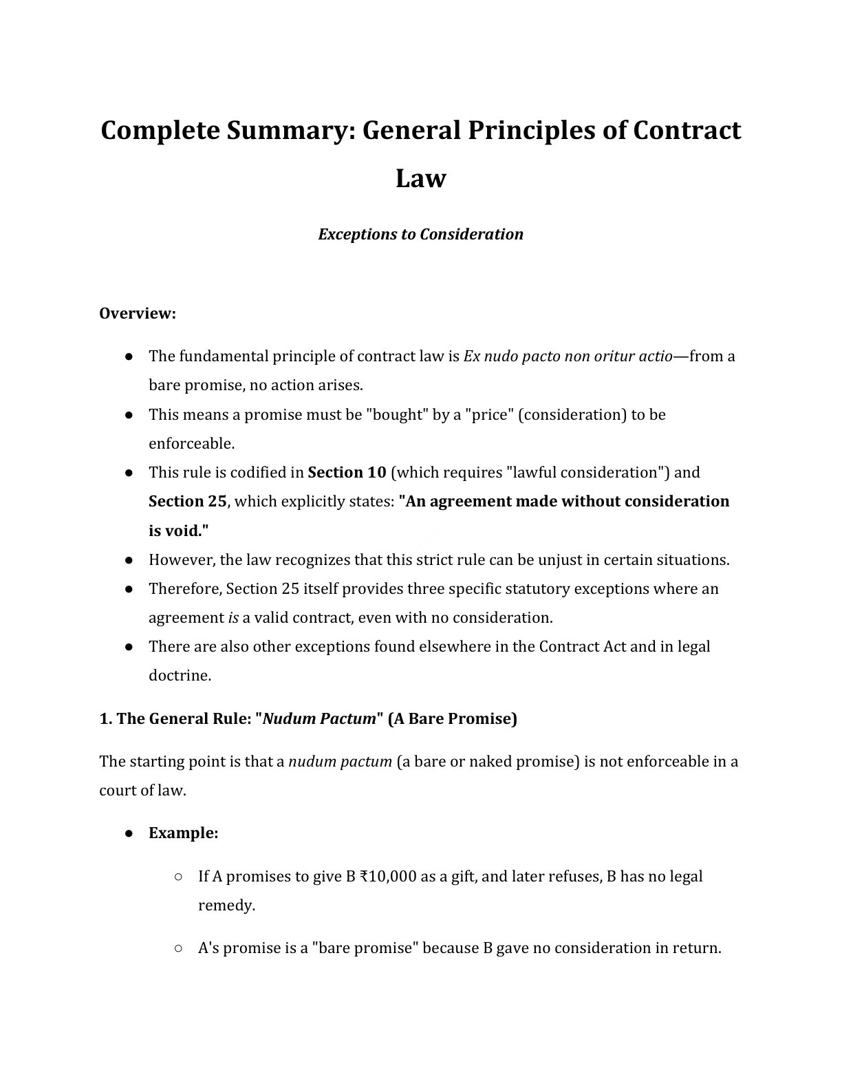 Preview of Exceptions To Consideration Notes