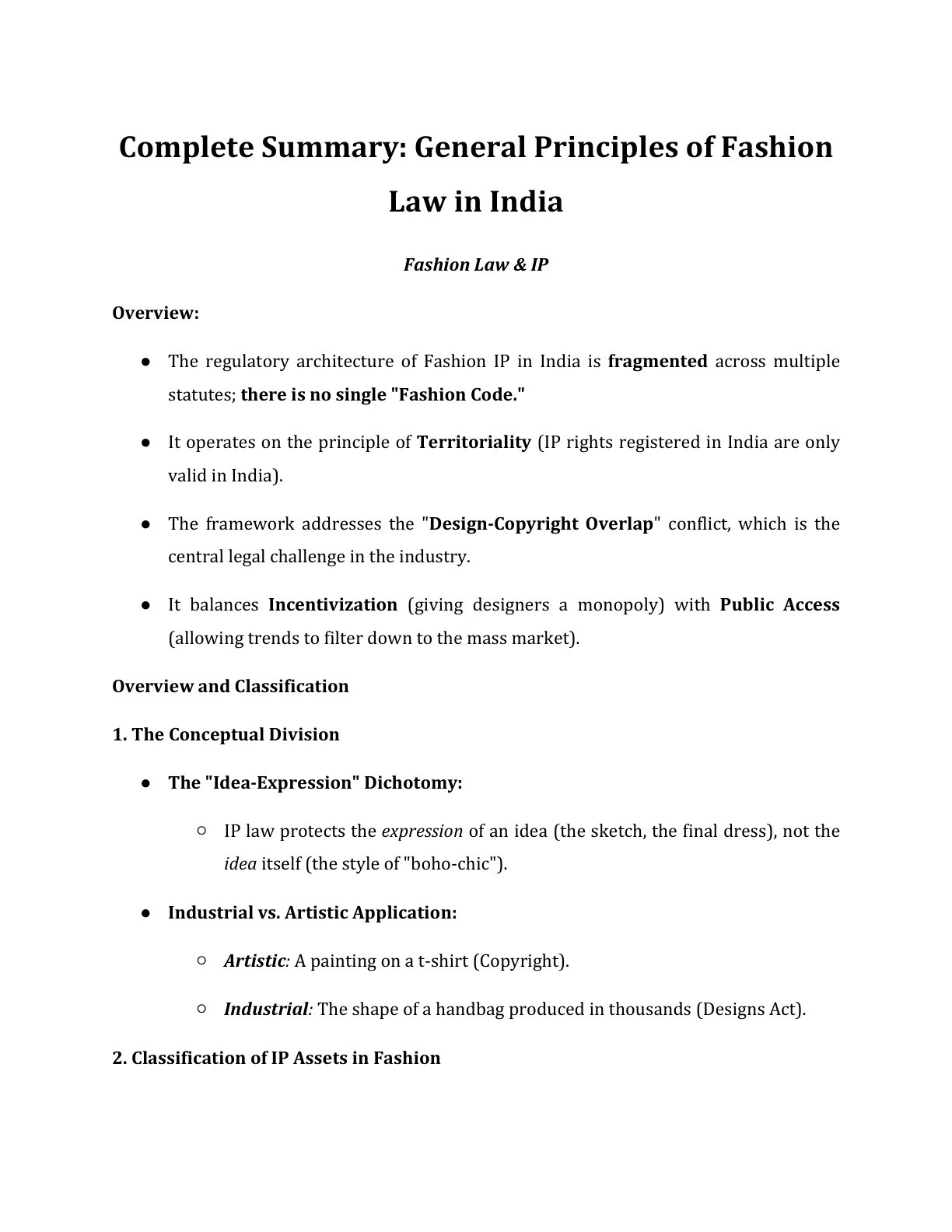 Preview of Fashion Law - Fashion Law  Ip