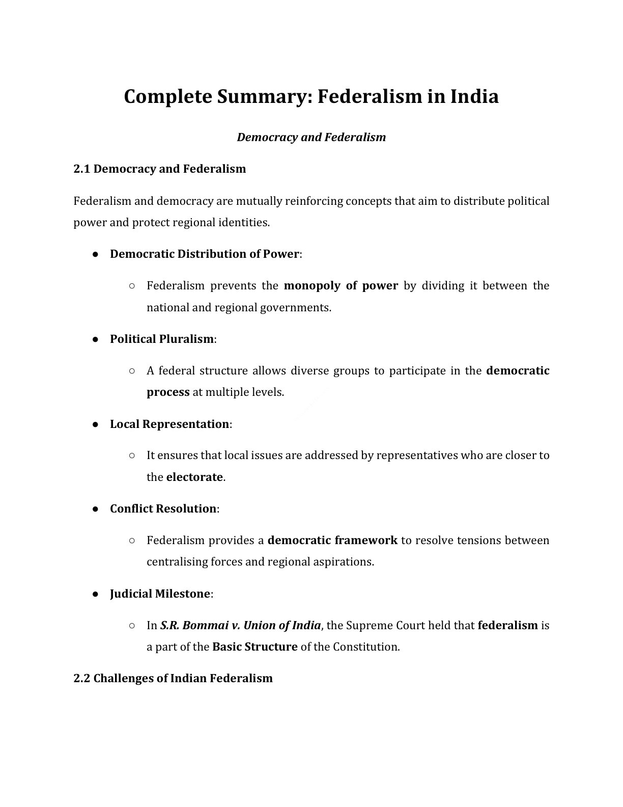 Preview of Federalism In India - Democracy And Federalism
