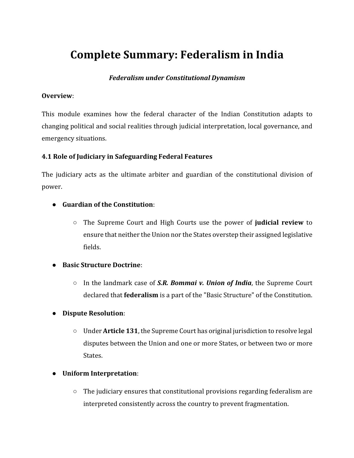Preview of Federalism Under Constitutional Dynamism Notes