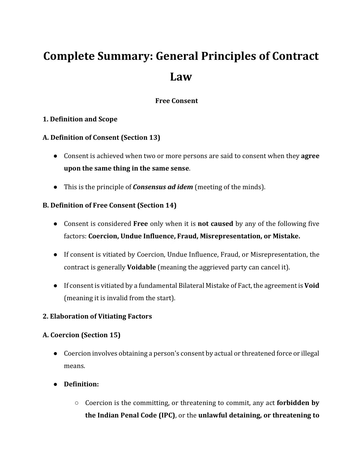 Preview of Free Consent Notes