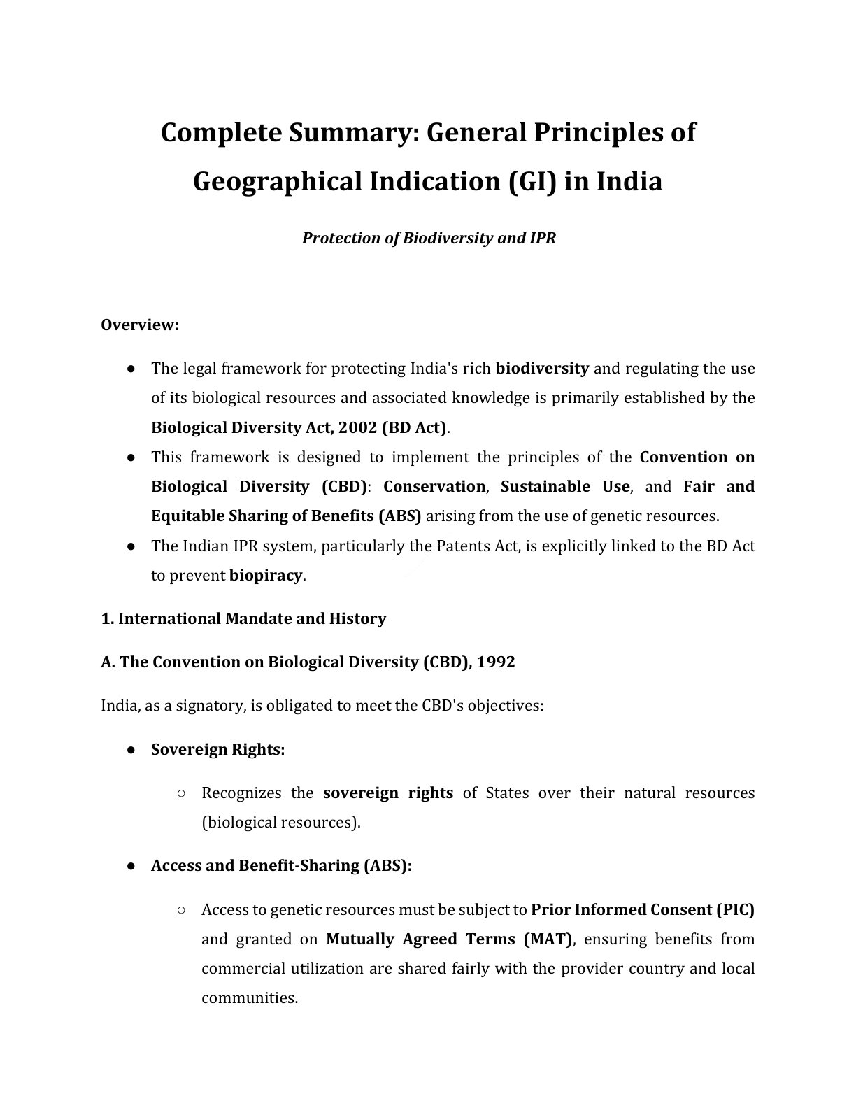 Preview of Gi - Protection Of Biodiversity And Ipr