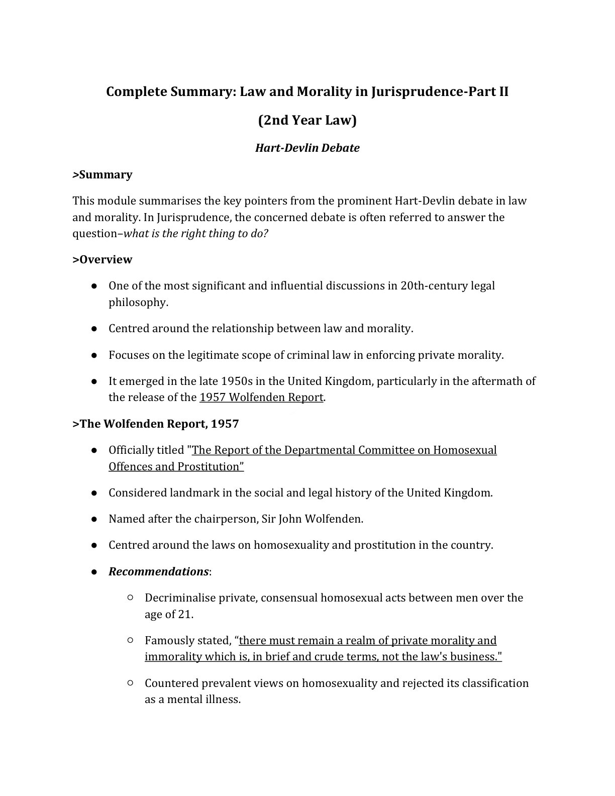 Preview of Hart - Devlin Debate