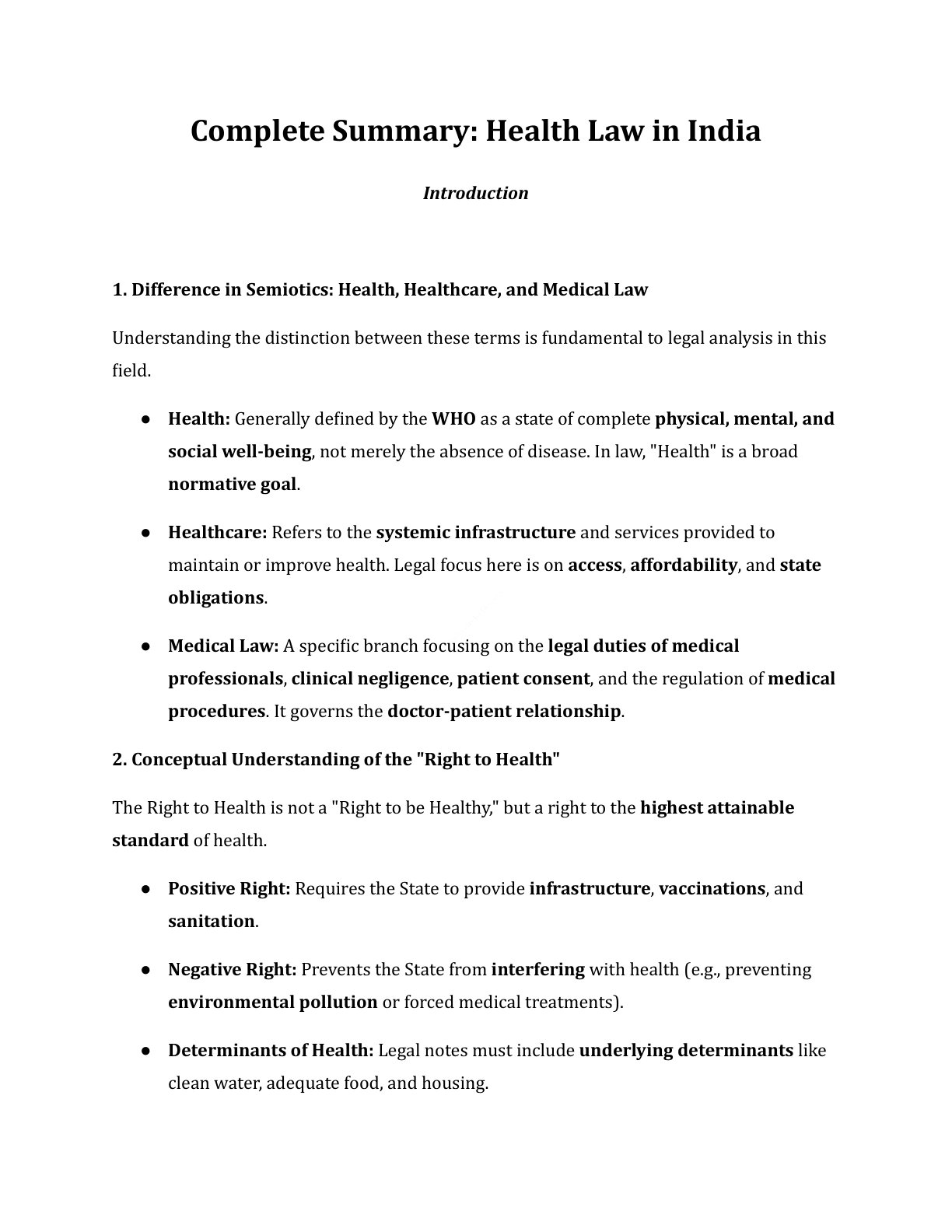 Preview of Health Law - Introduction