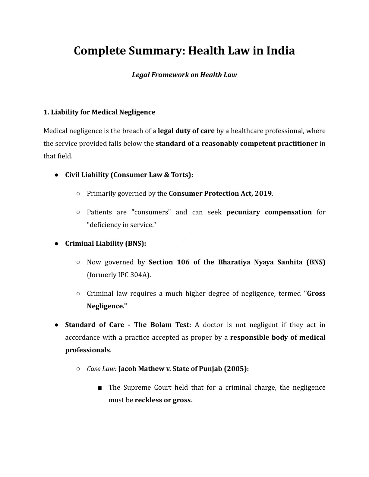 Preview of Health Law - Legal Framework