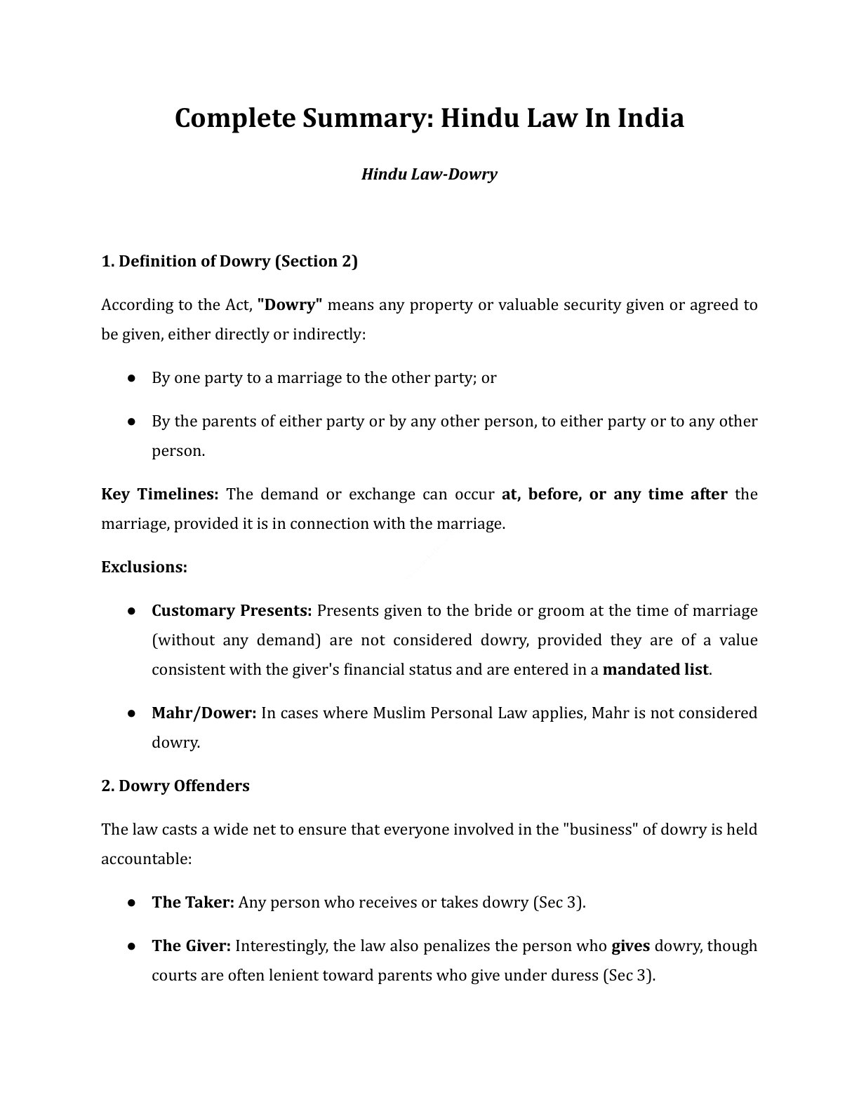 Preview of Hindu Law - Dowry