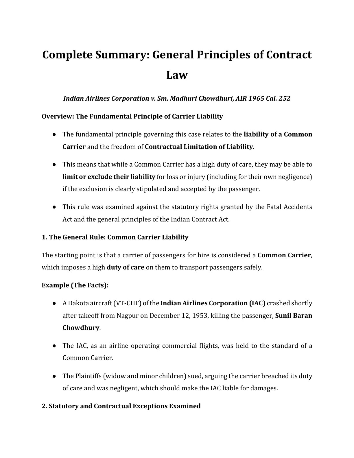 Preview of Indian Airlines Corporation V. Sm. Madhuri Chowdhuri Air 1965 Cal. - Part 252 Notes