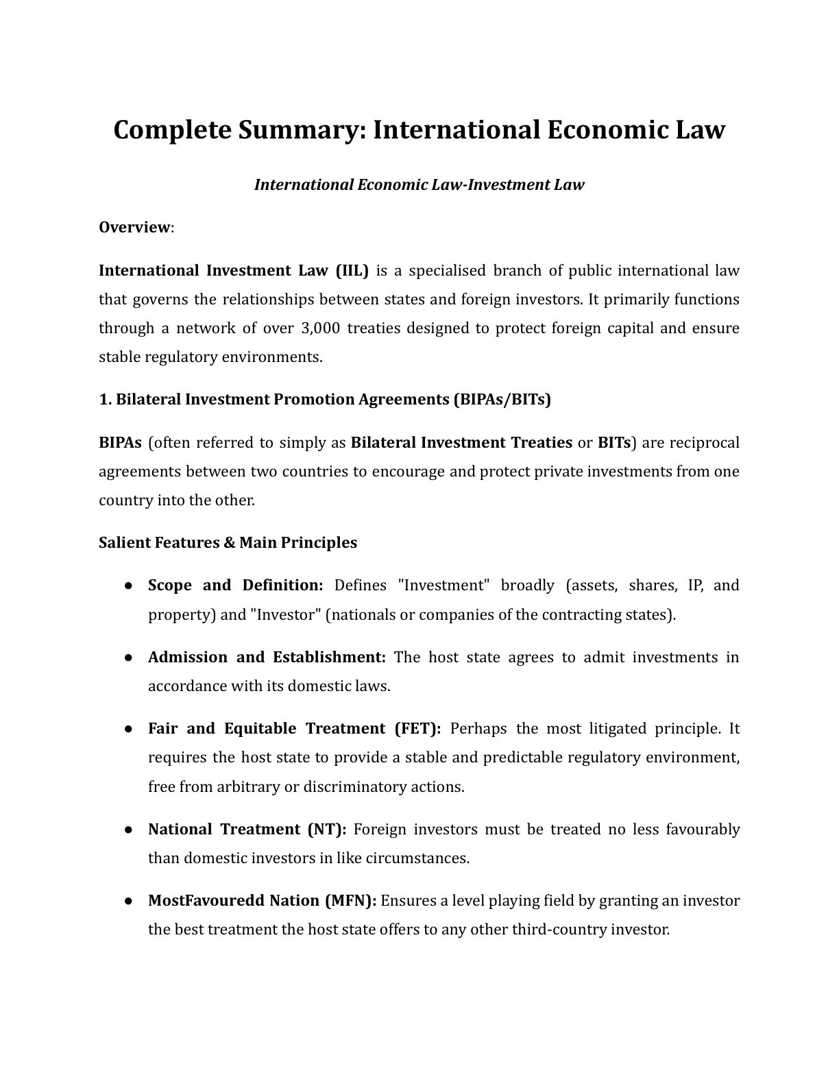 Preview of International Economic Law - Part 5 Notes