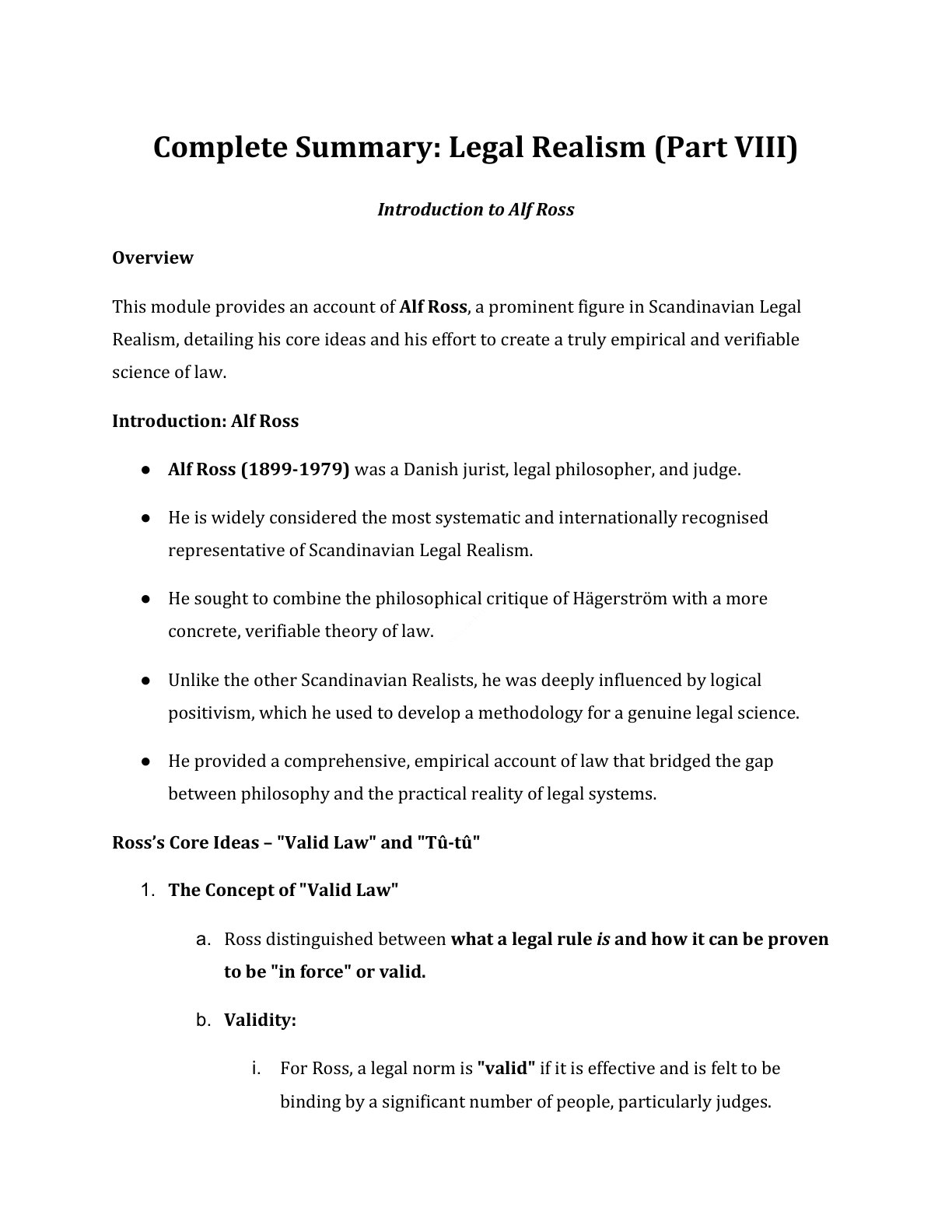 Preview of Introduction To Alf Ross Notes