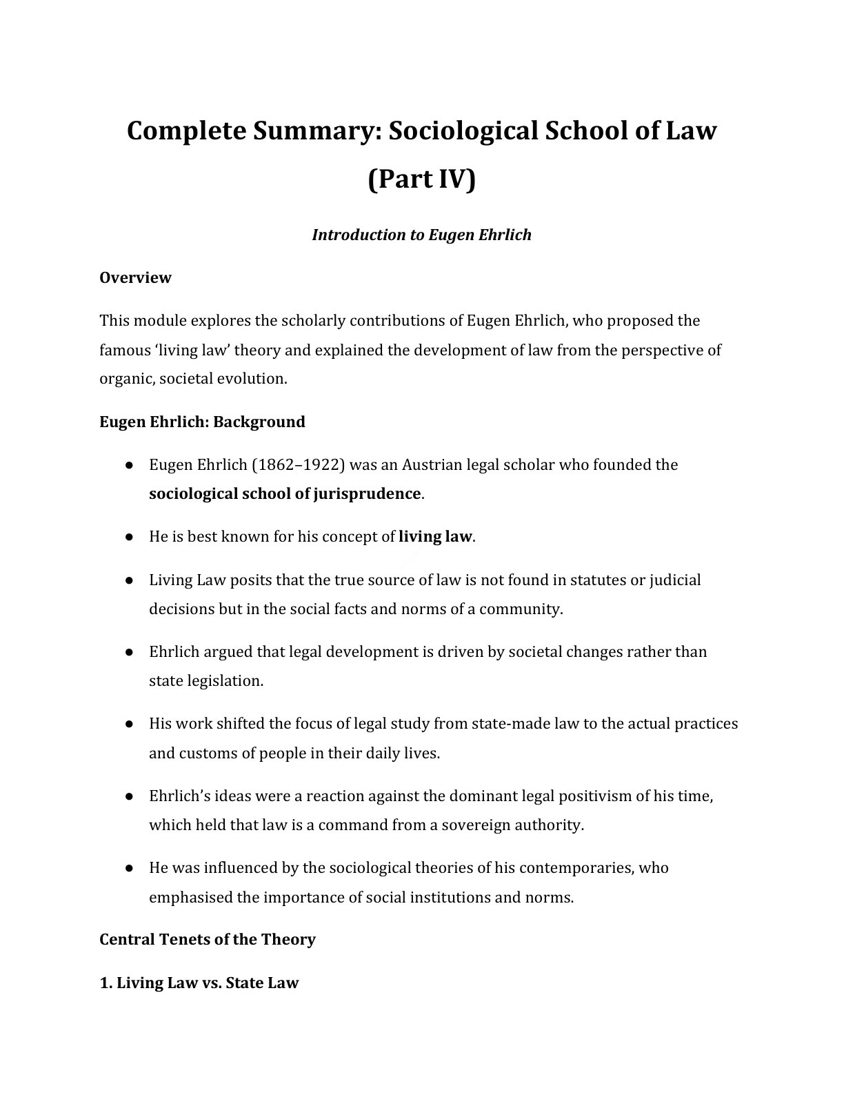 Preview of Introduction To Eugen Ehrlich Notes