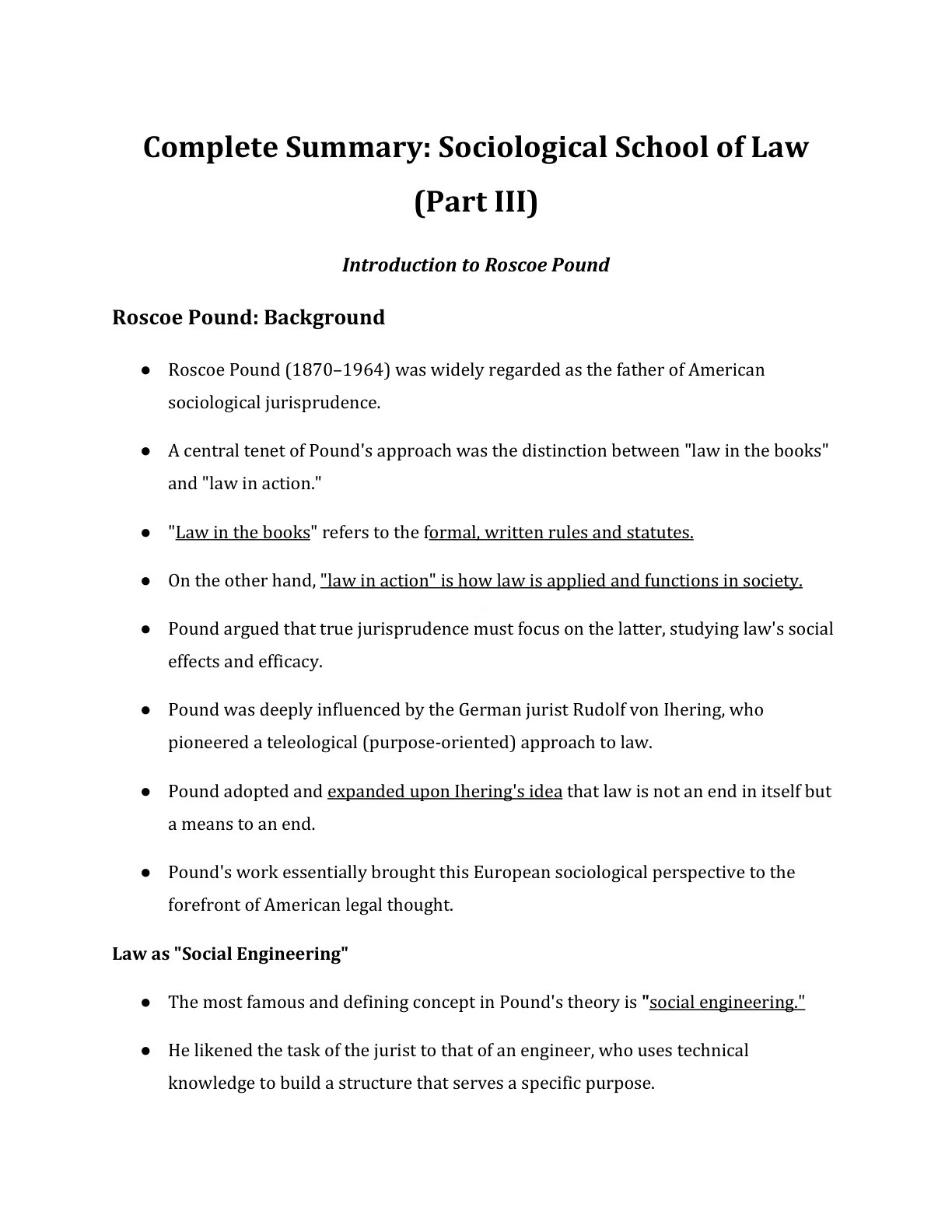 Preview of Introduction To Roscoe Pound Notes