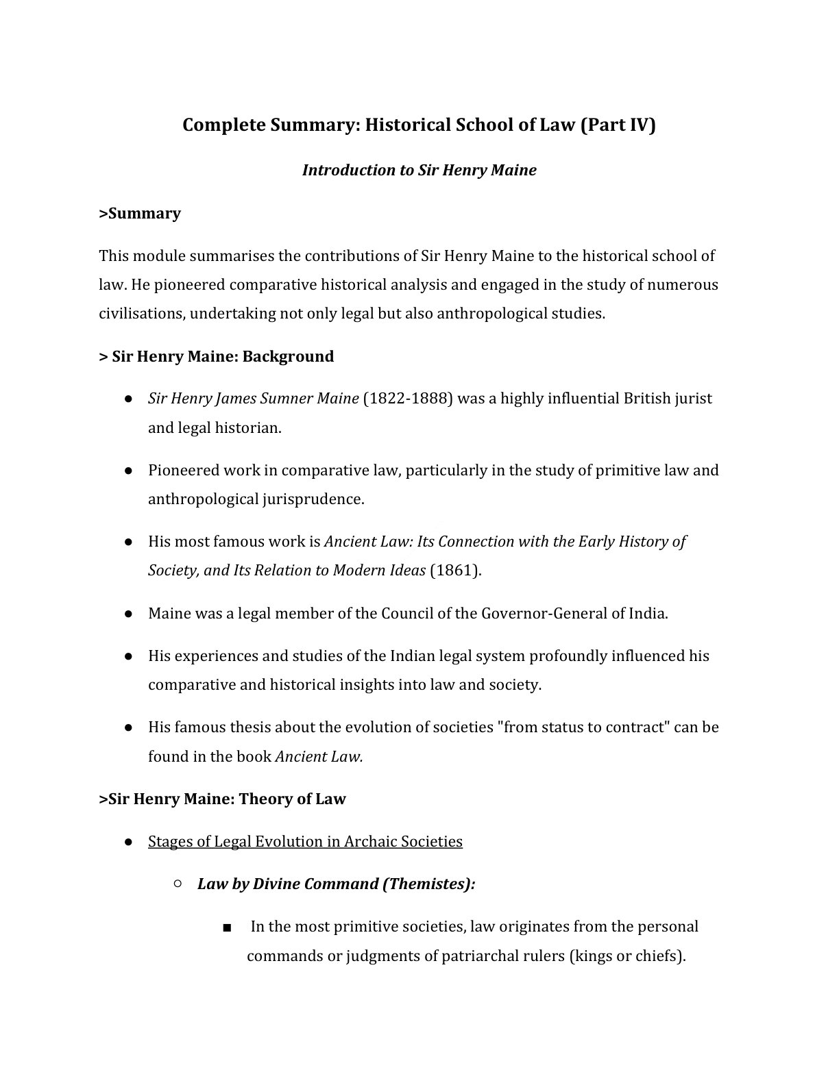 Preview of Introduction To Sir Henry Maine Notes