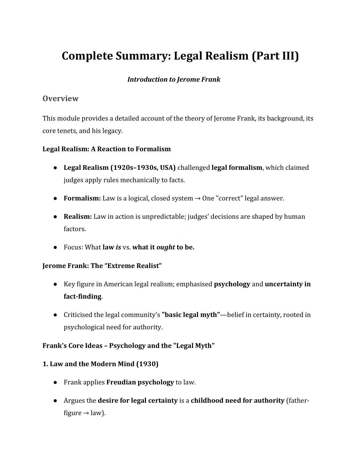 Preview of Jerome Frank Notes