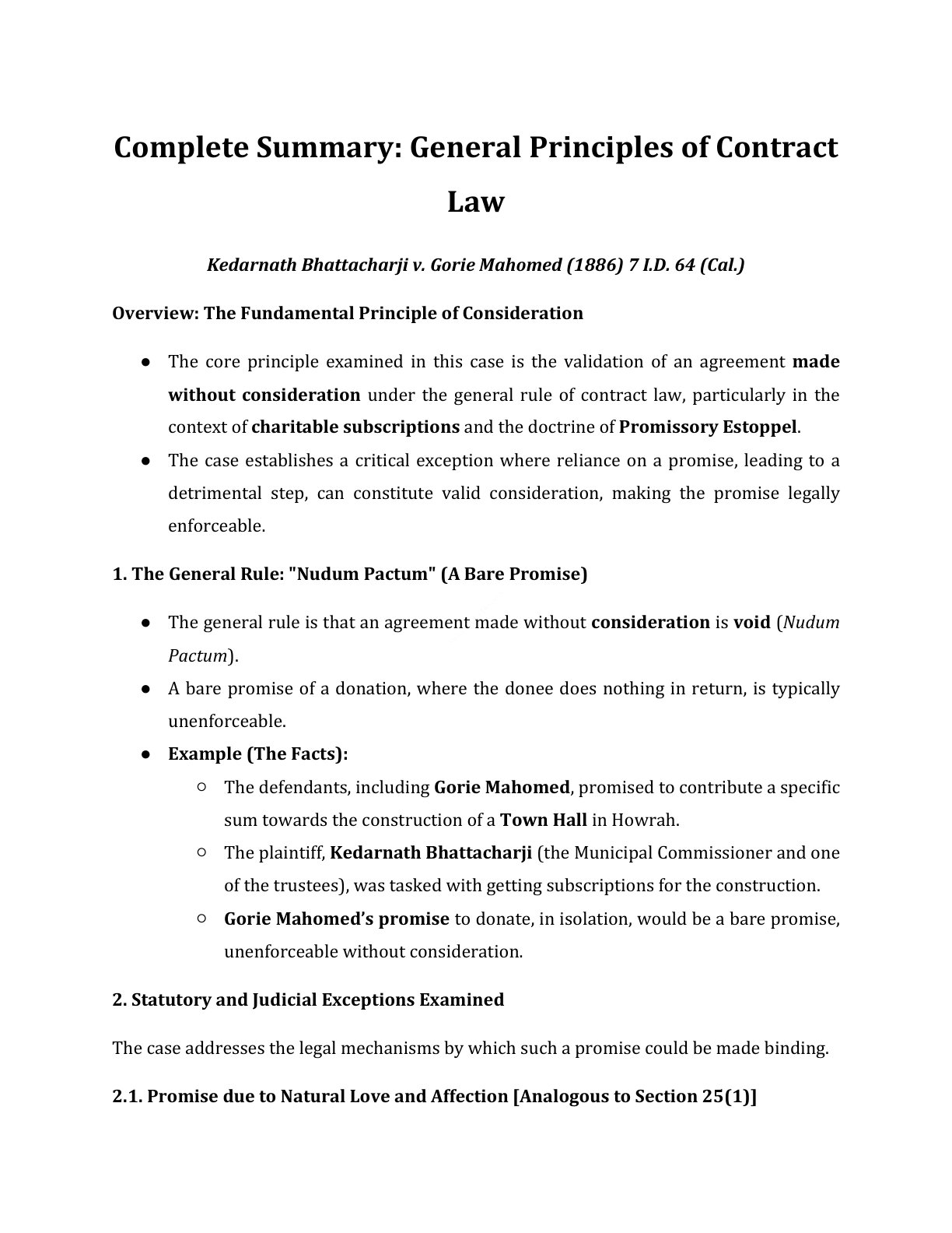 Preview of Kedarnath Bhattacharji V. Gorie Mahomed (1886) 7 I.D. 64 (Cal.) Notes