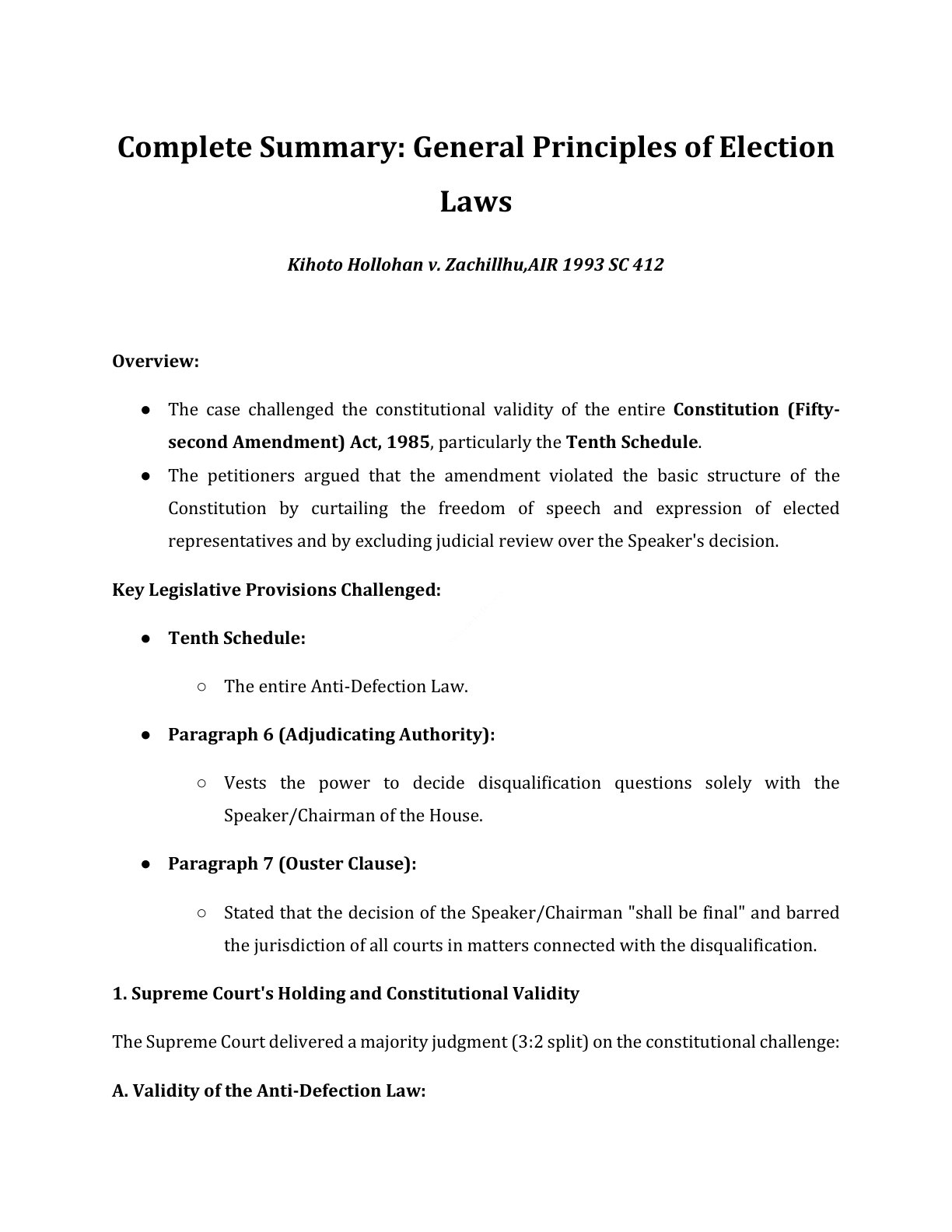 Preview of Kihoto Hollohan V. Zachillhu Notes