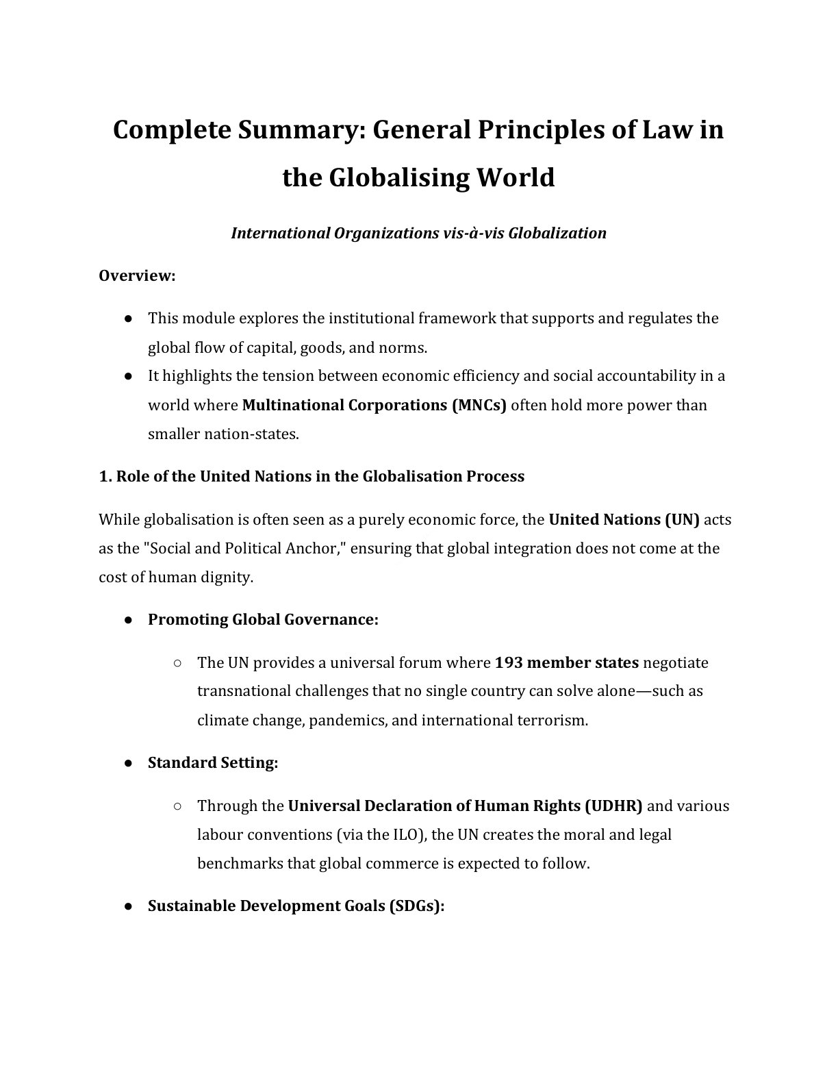 Preview of Law In Globalising World - Part 4 Notes