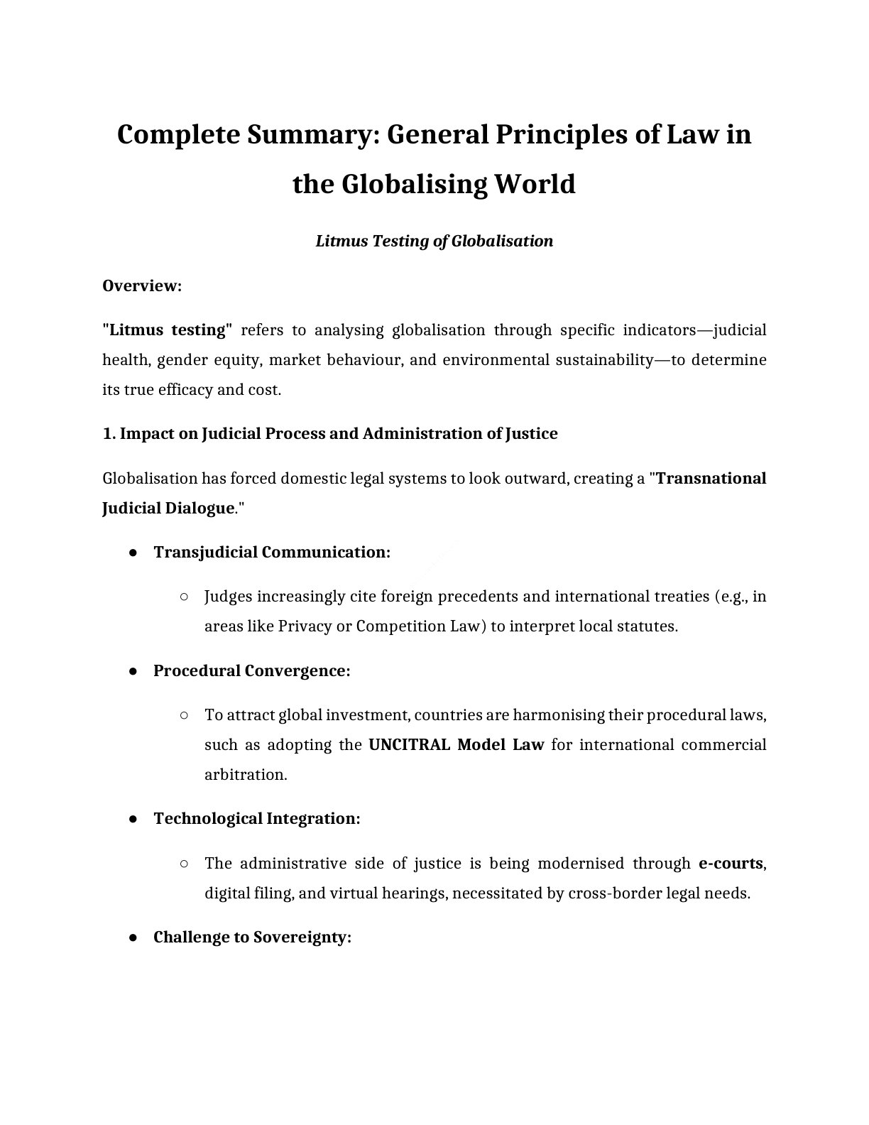 Preview of Law In Globalising World - Part 5 Notes