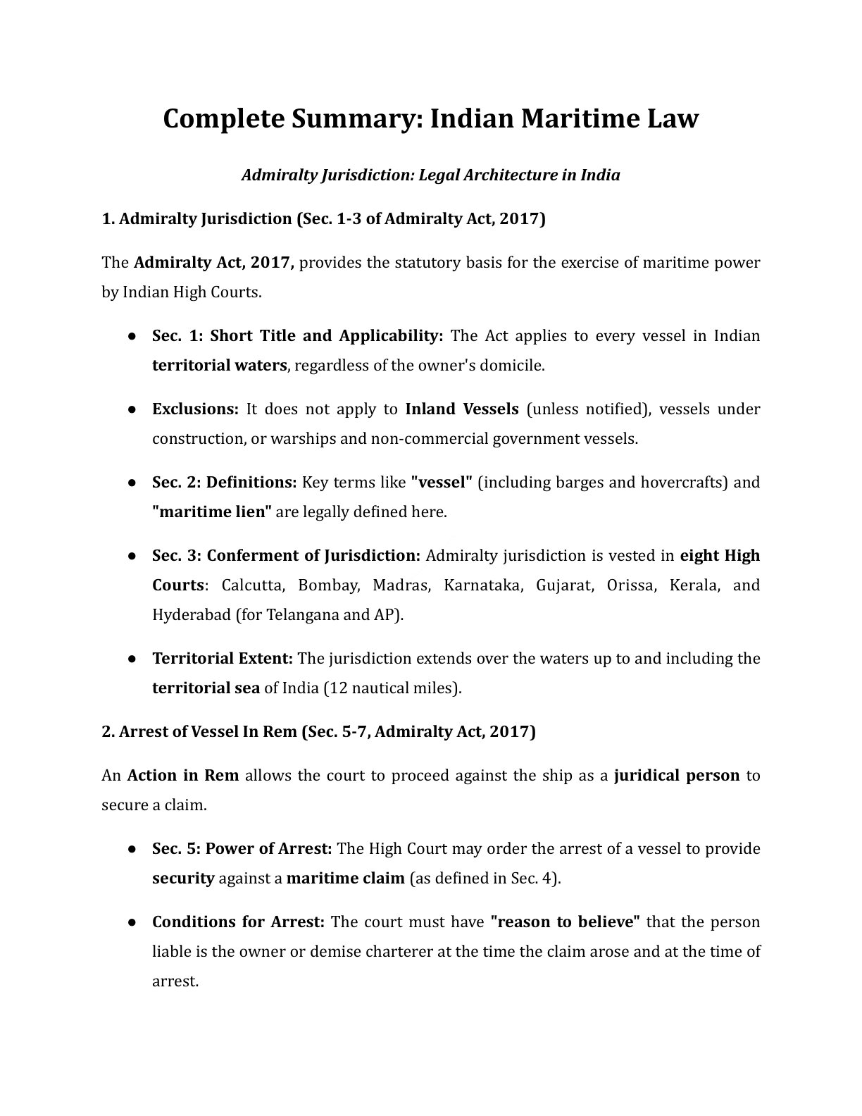 Preview of Maritime Law - Admiralty Jurisdiction