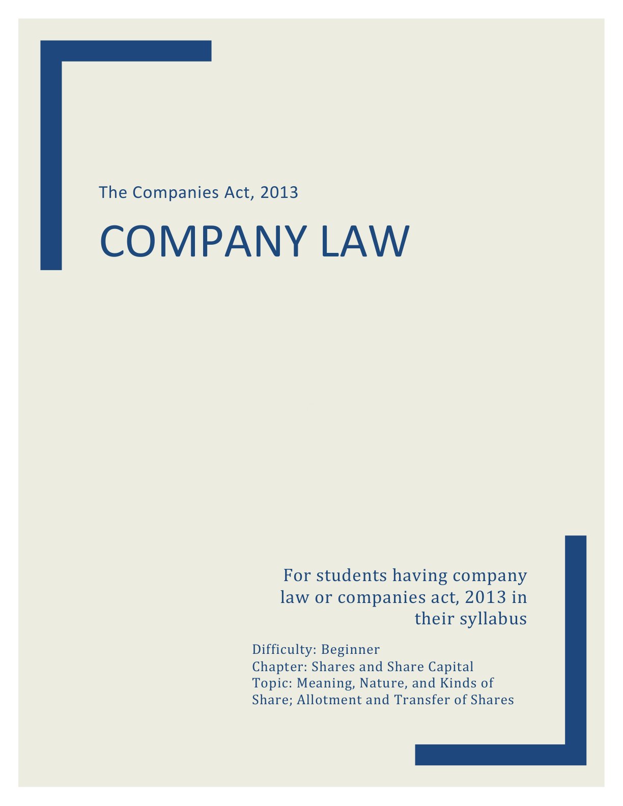 Preview of Meaning Of Shares And Share Capital Notes