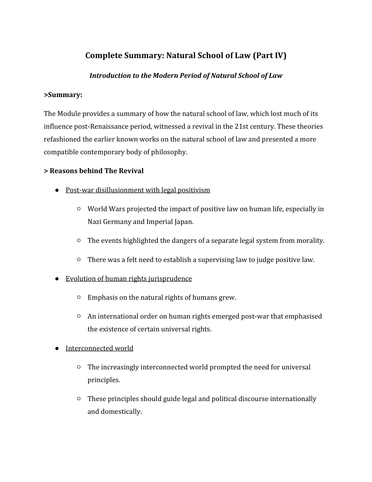 Preview of Modern Natura Law Notes