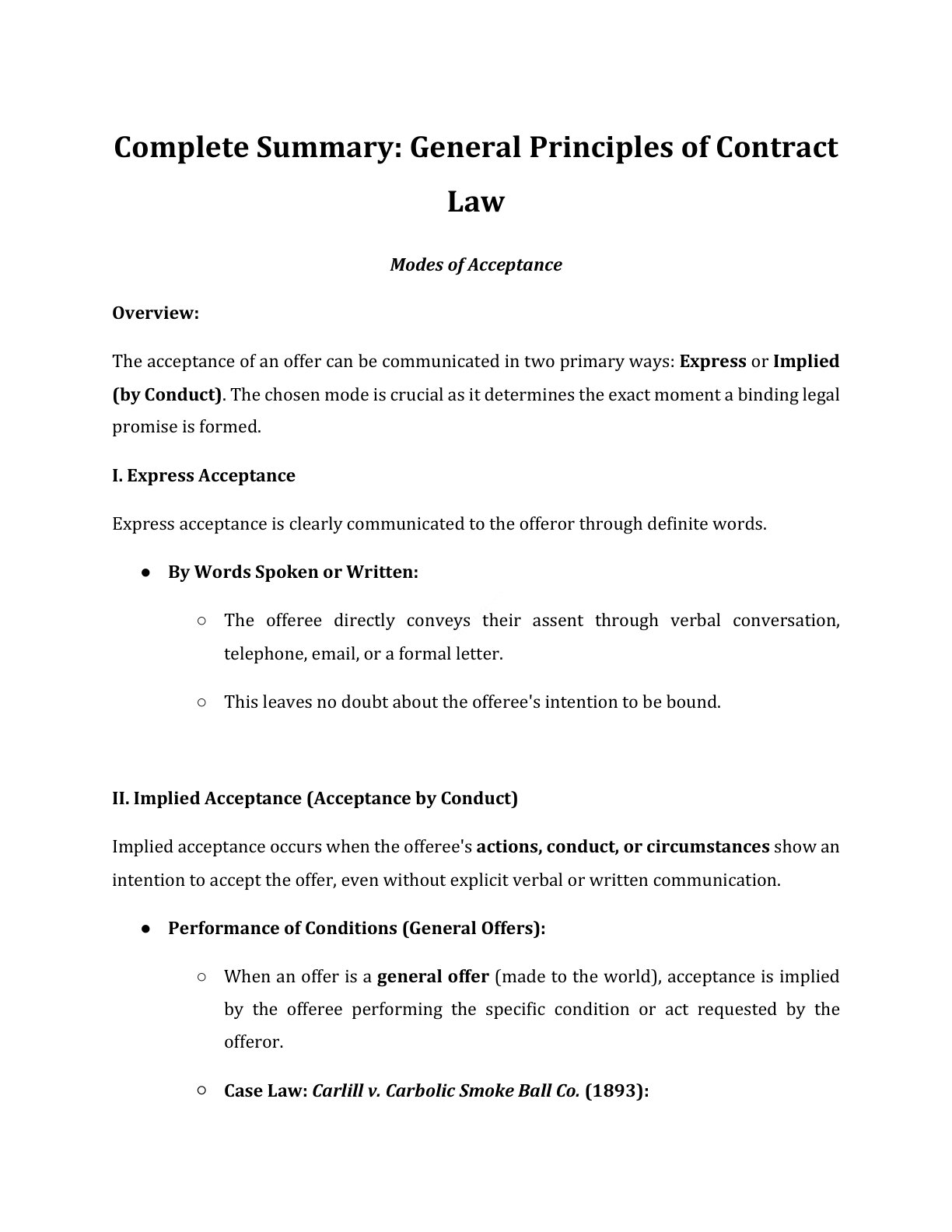 Preview of Modes Of Acceptance Notes