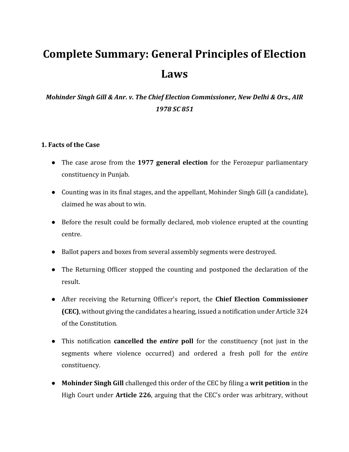 Preview of Mohinder Singh Gill Notes