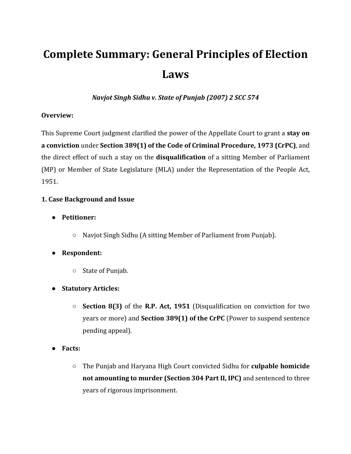 Preview of Navjot Singh Sidhu V. State Of Punjab Notes