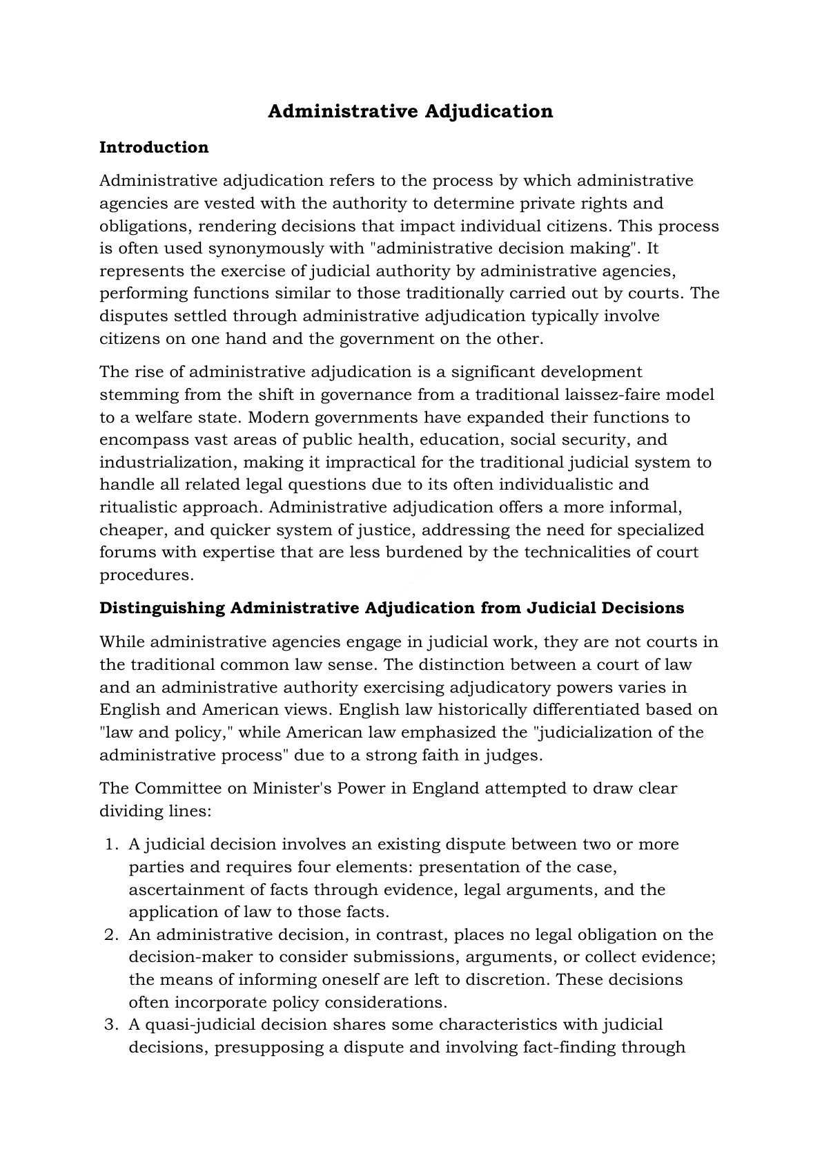 Preview of Notes Administrative Adjudication Notes