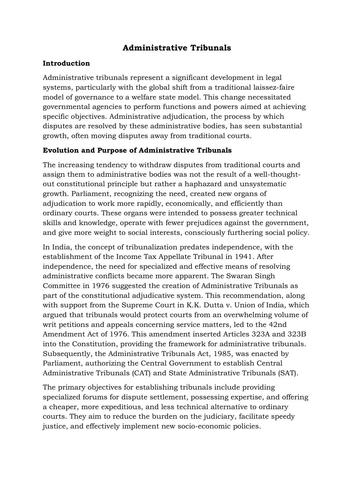 Preview of Notes Administrative Tribunals Notes