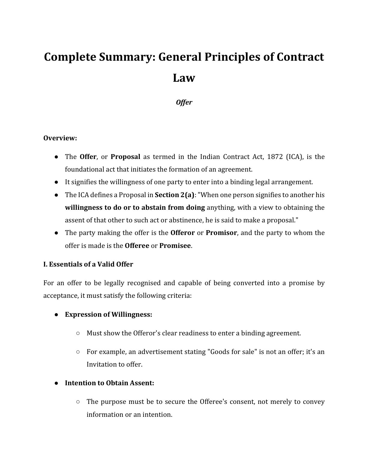 Preview of Offer Notes