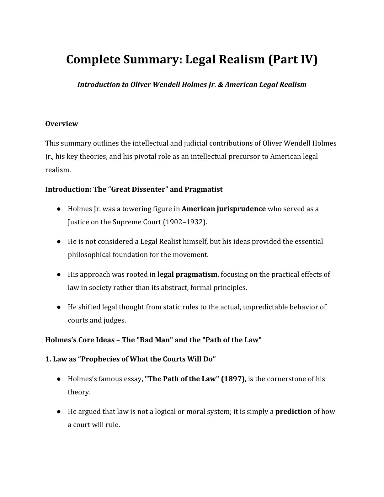 Preview of Oliver Wendell Holmes Notes