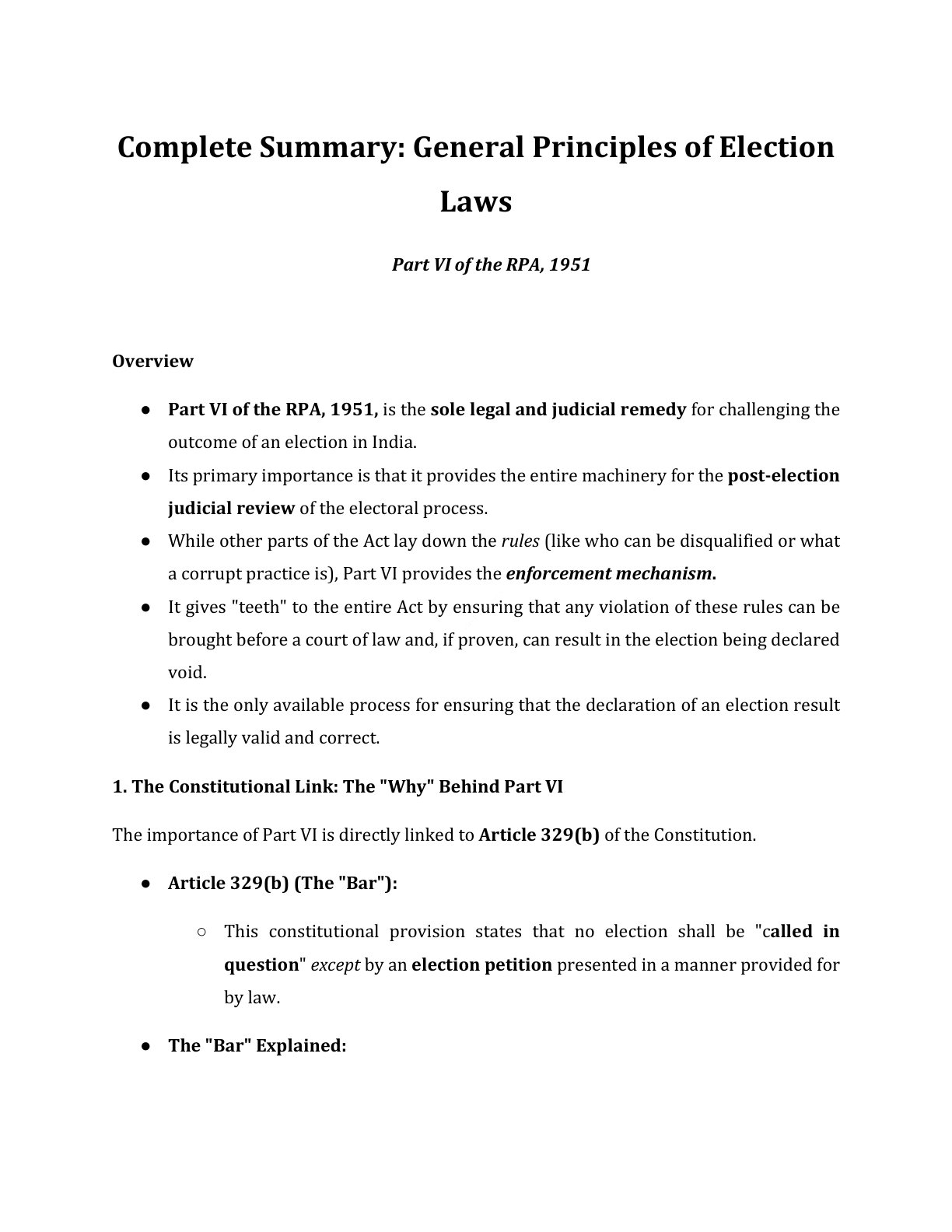 Preview of Part Vi Of The Rpa - Part 1951 Notes