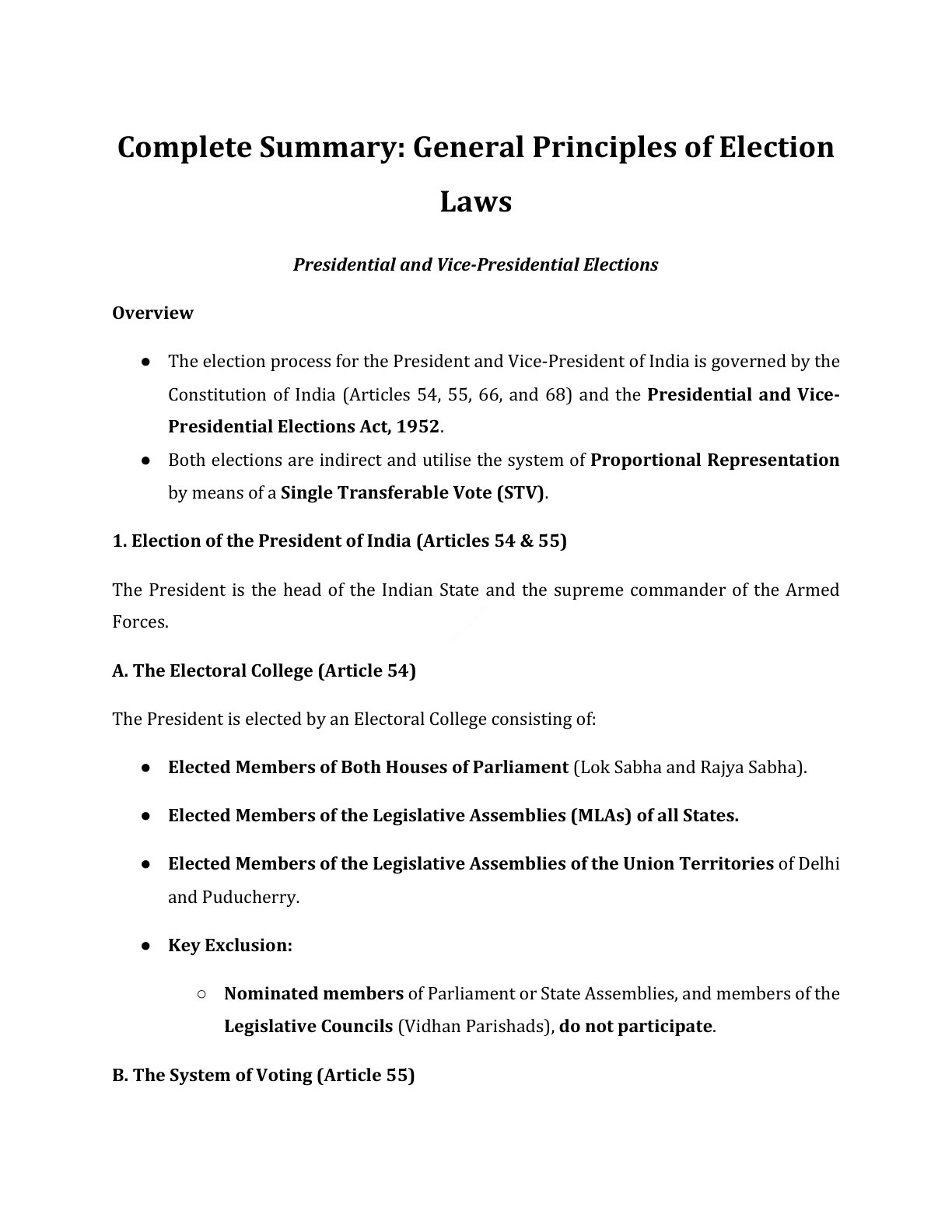 Preview of Presidential And Vice - Presidential Elections