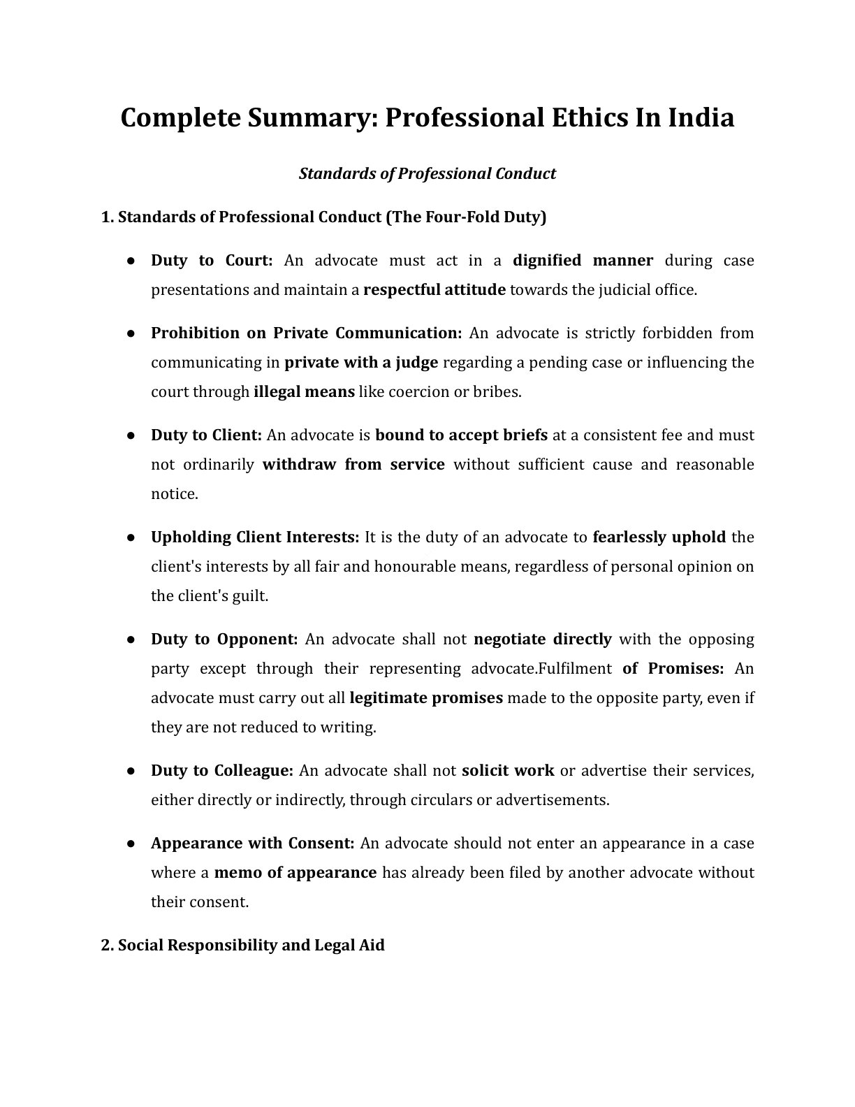 Preview of Professional Ethics - Standards