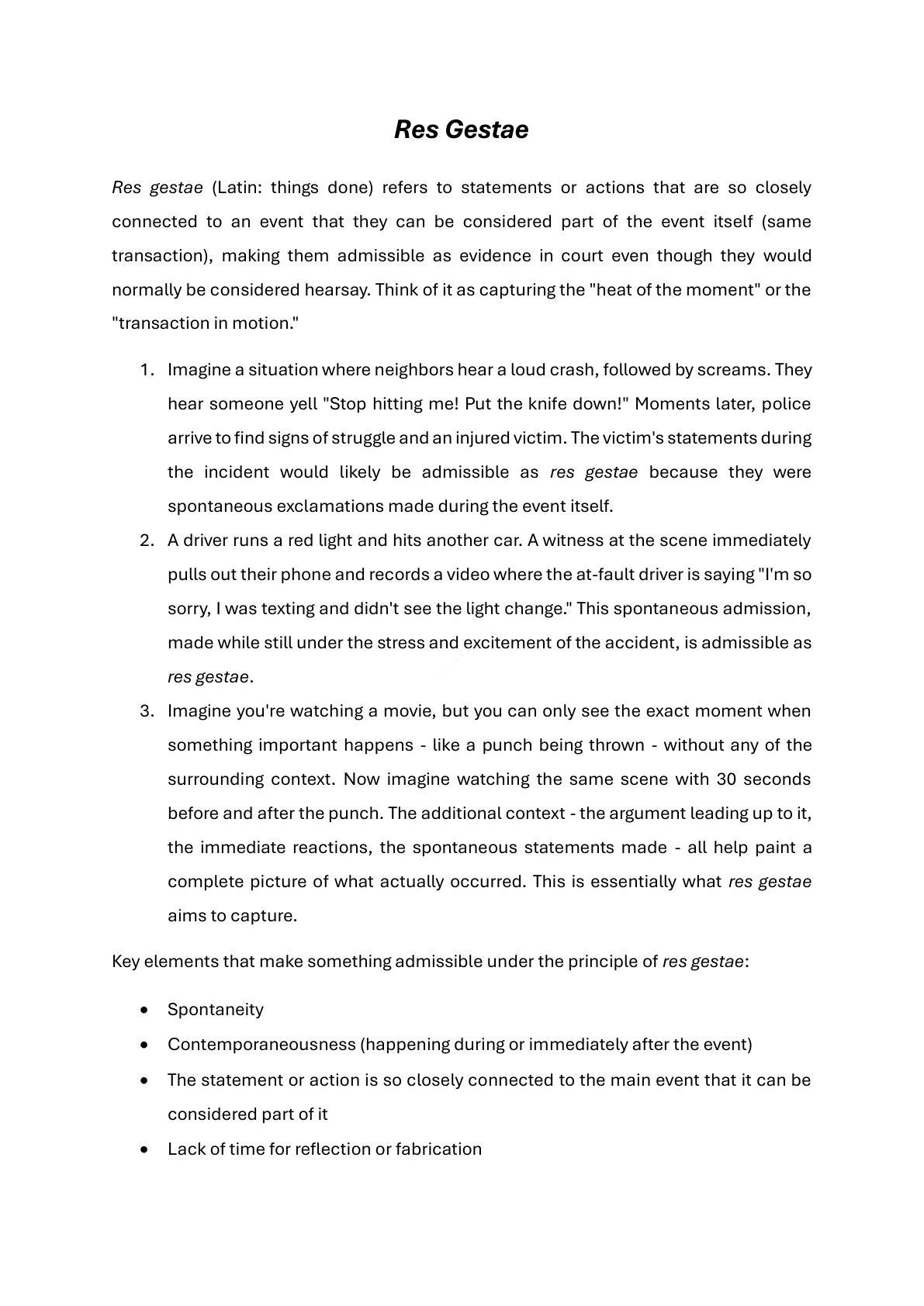 Preview of Res Gestae Notes