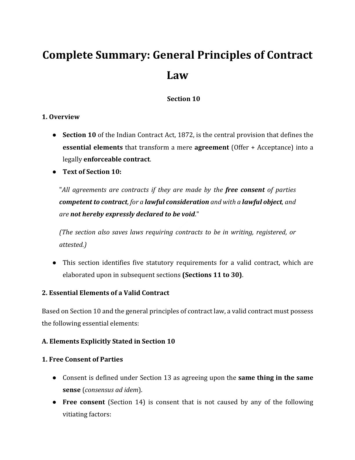 Preview of Section - Part 10 Notes