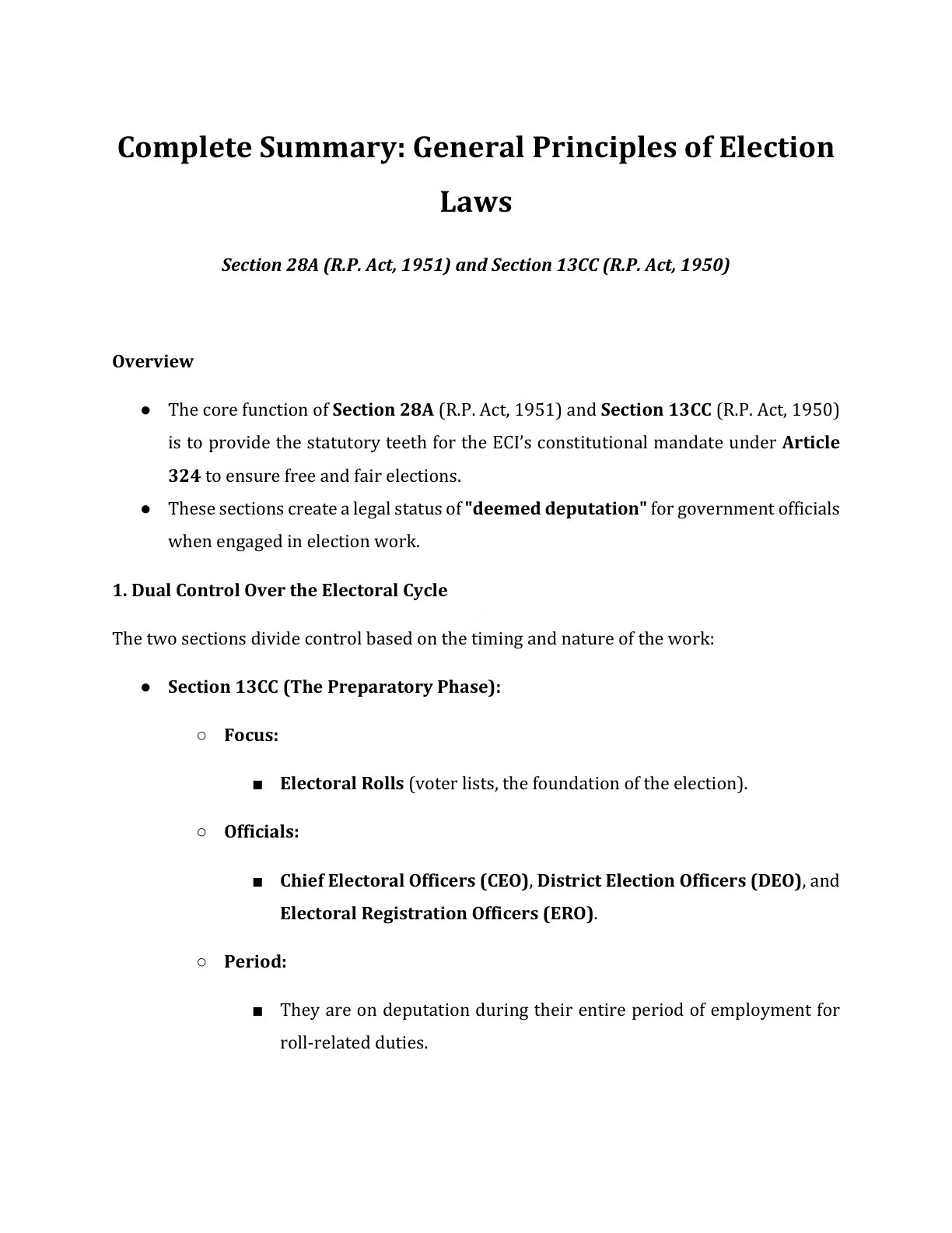 Preview of Section 28A (R.P. Act 1951) And Section 13Cc (R.P. Act 1950) Notes